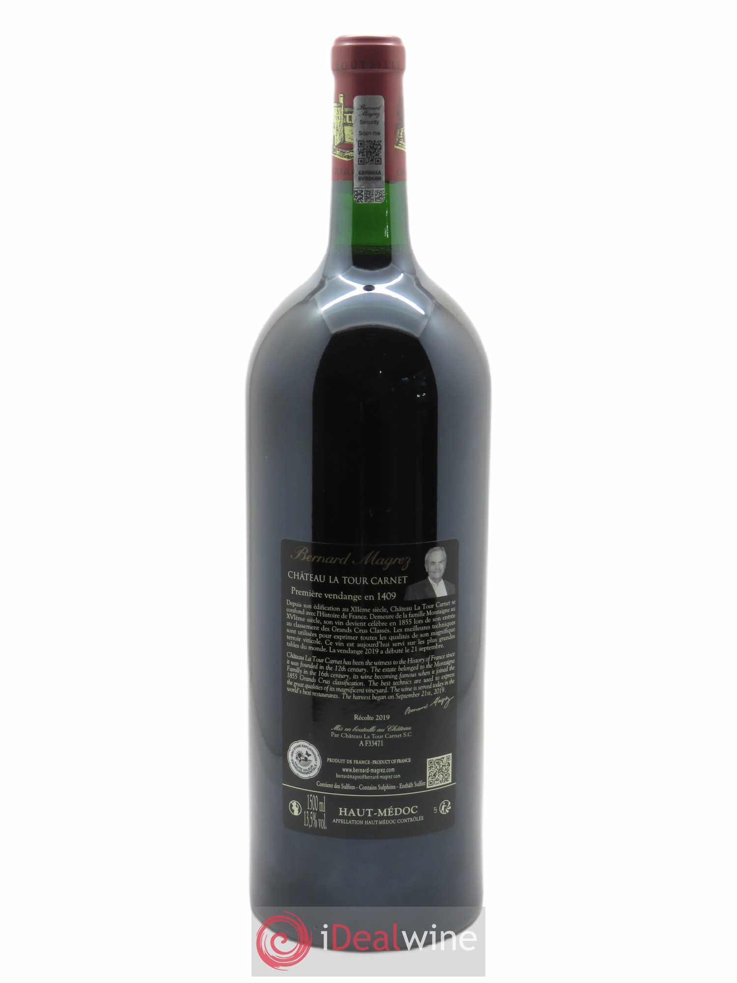 Château la Tour Carnet 4ème Grand Cru Classé  2019 - Lot of 1 magnum - 1