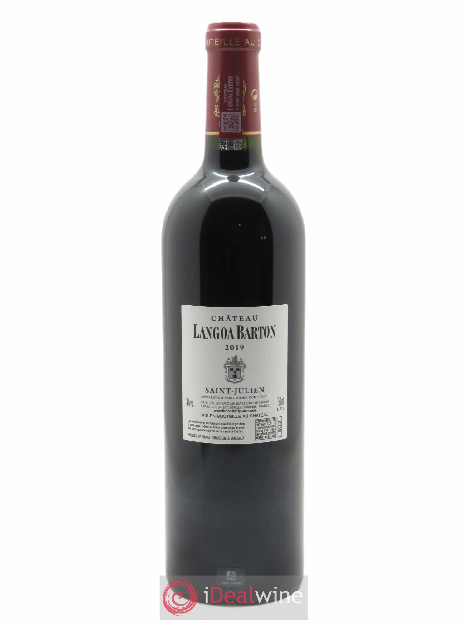 Château Langoa Barton 3ème Grand Cru Classé  2019 - Lot of 1 bottle - 1