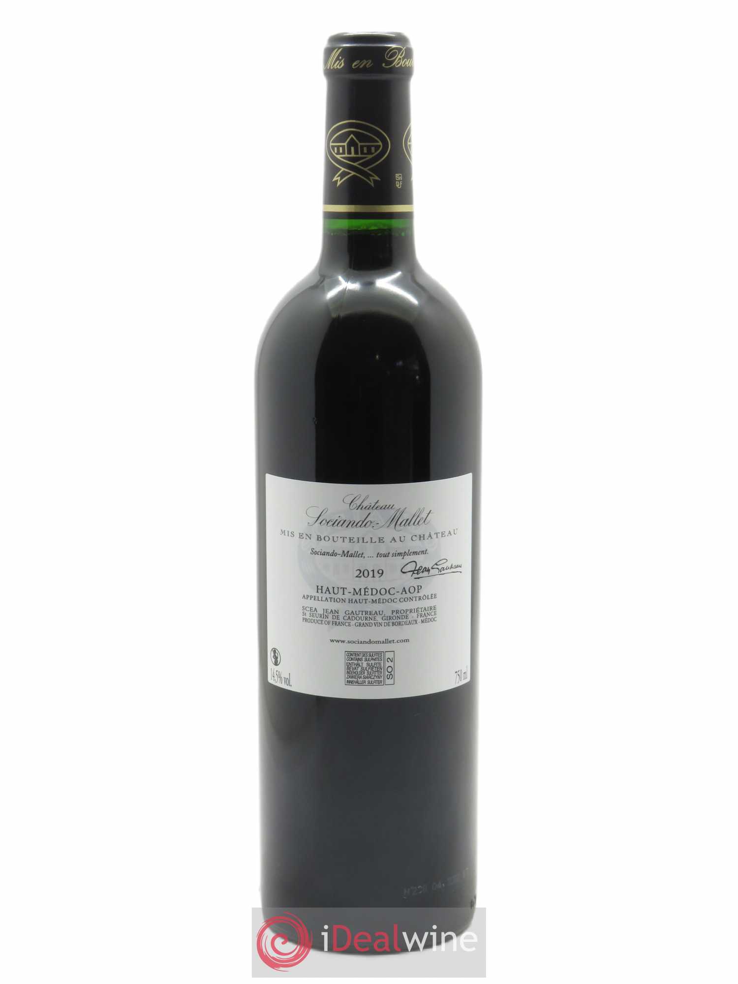 Château Sociando Mallet (CBO à partir de 12 BTS) 2019 - Lot de 1 bouteille - 1