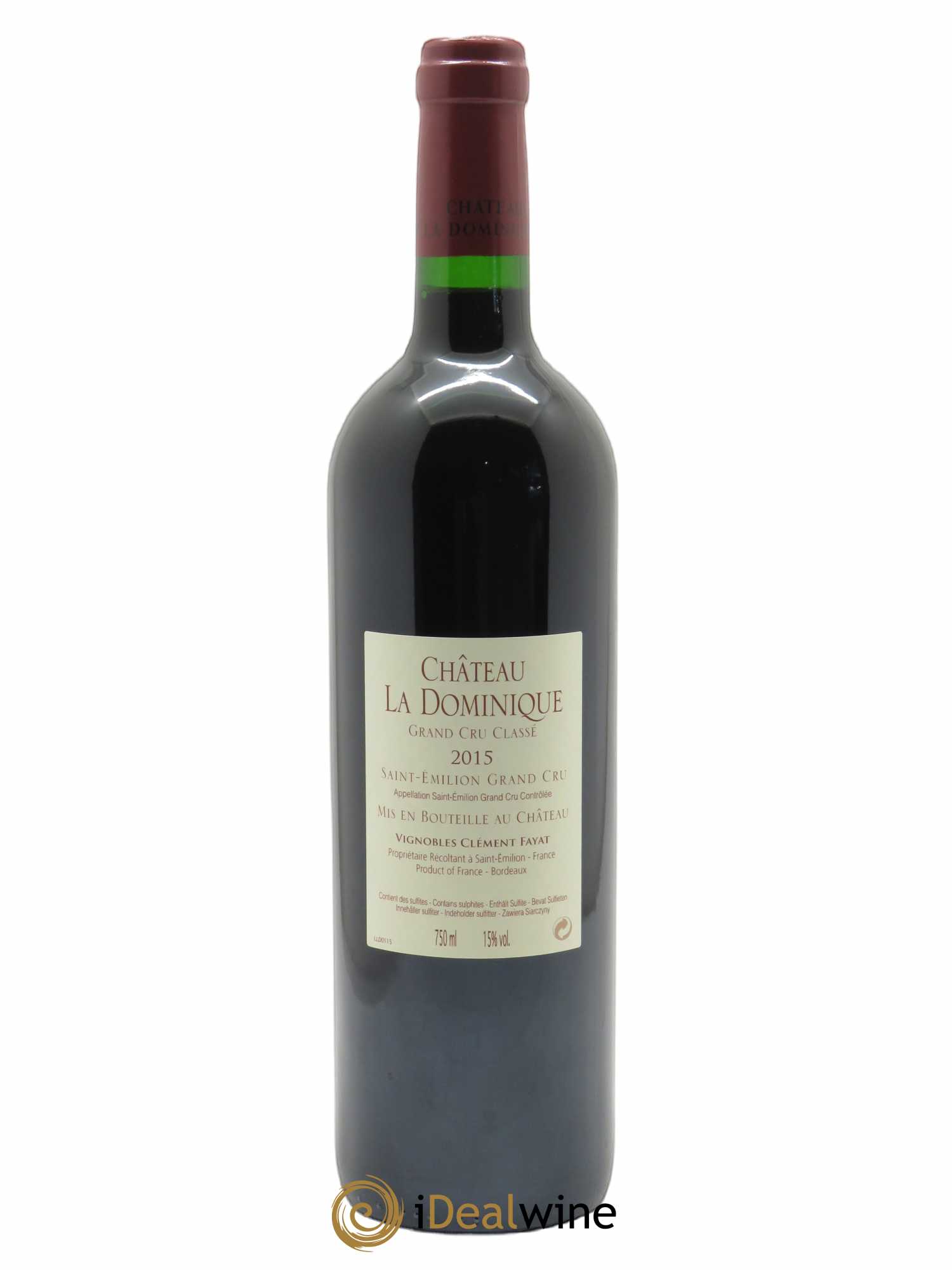Château la Dominique Grand Cru Classé (CBO à partir de 12 bts) 2015 - Lot de 1 bouteille - 1