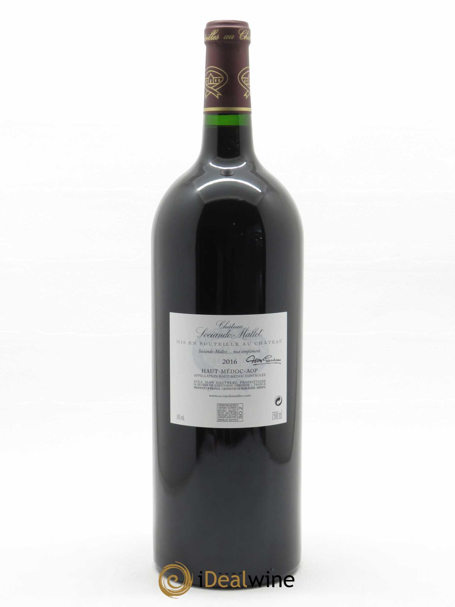 Château Sociando Mallet (CBO à partir de 3 bts) 2016 - Lot de 1 magnum - 1