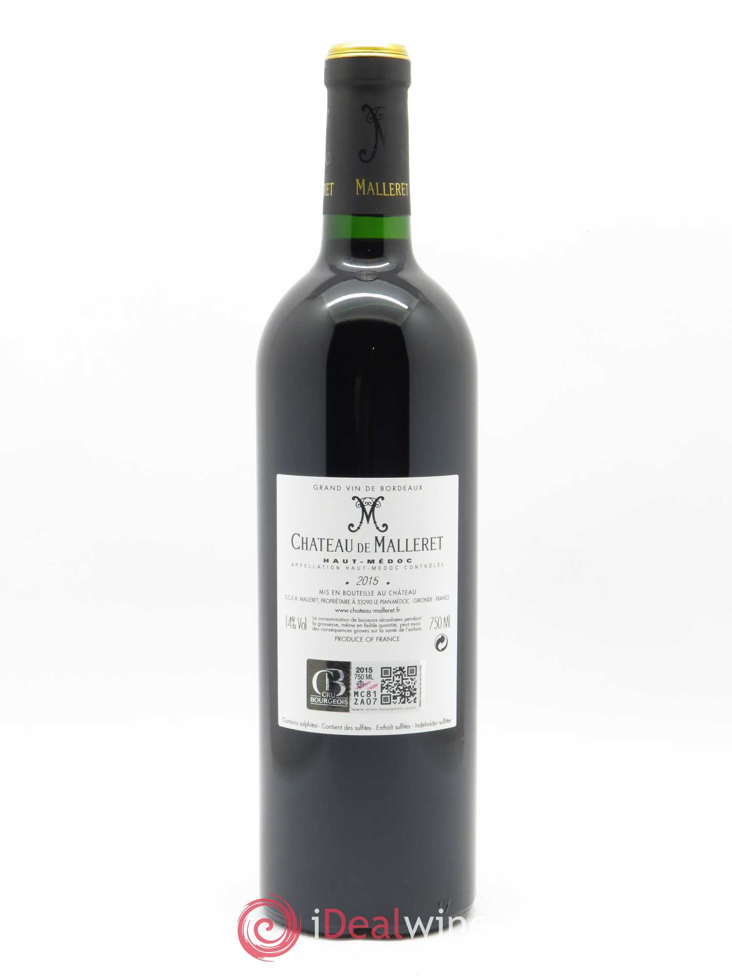 Château de Malleret Cru Bourgeois 2015 - Lot de 1 bouteille - 1