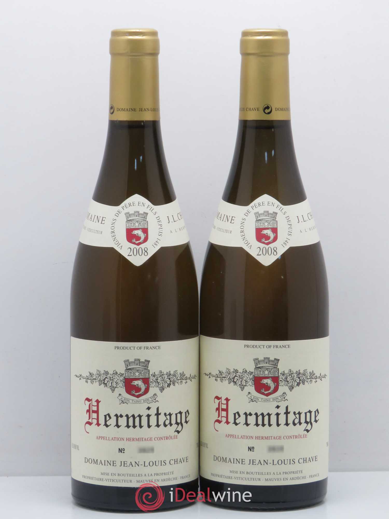 Hermitage Jean-Louis Chave 2008 - Lot de 2 bouteilles - 0