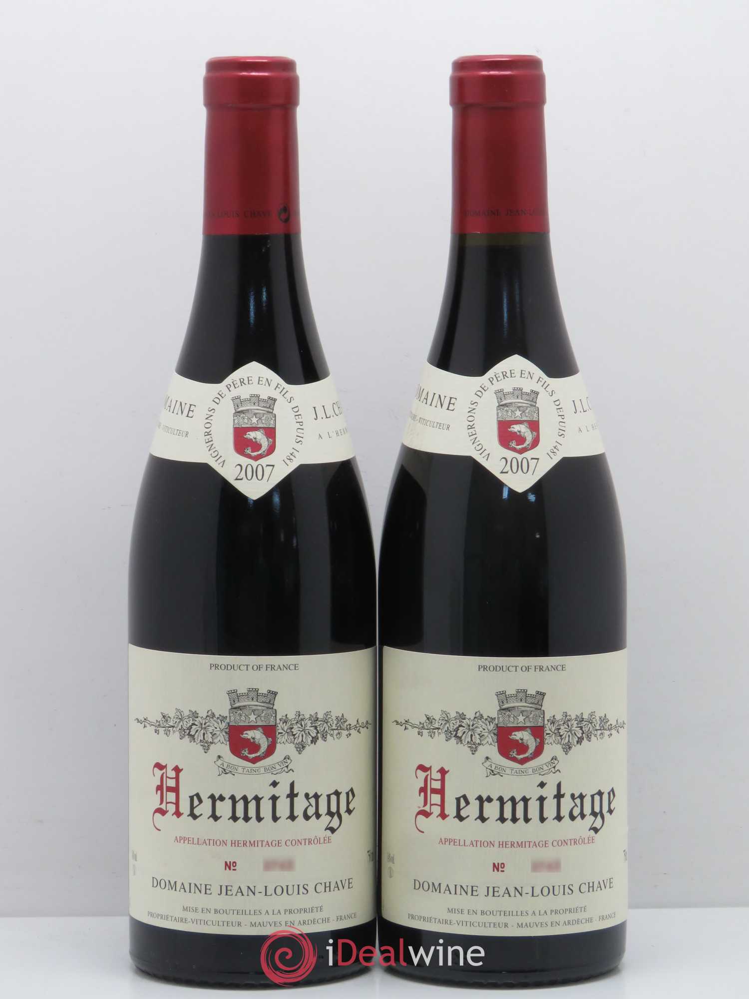 Hermitage Jean-Louis Chave 2007 - Lot de 2 bouteilles - 0
