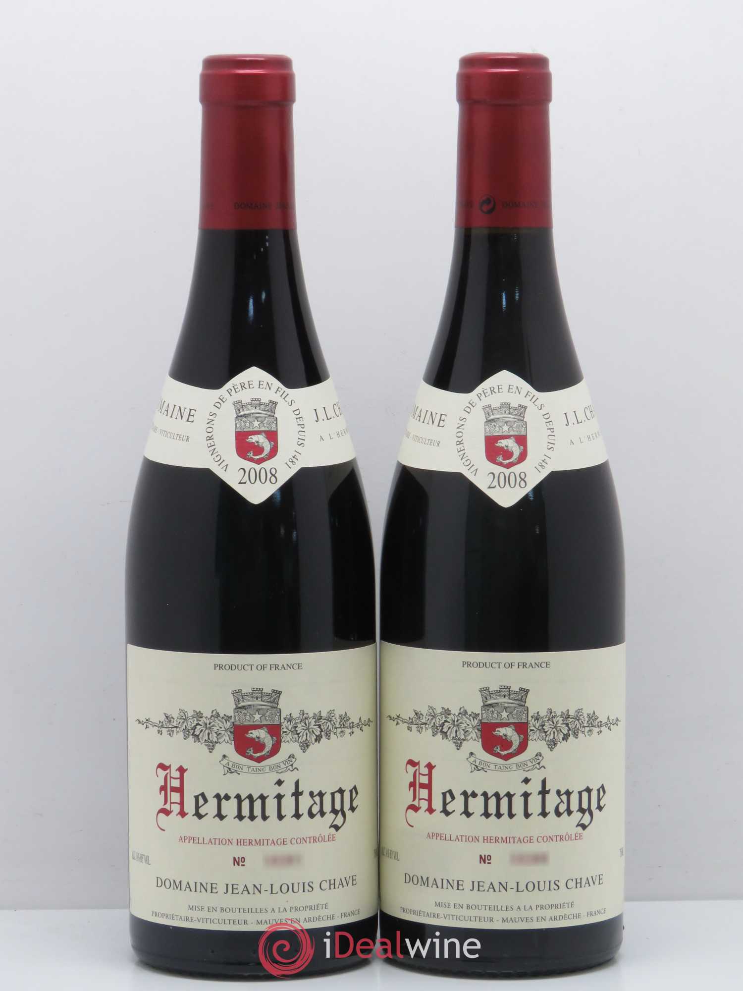 Hermitage Jean-Louis Chave 2008 - Lot de 2 bouteilles - 0