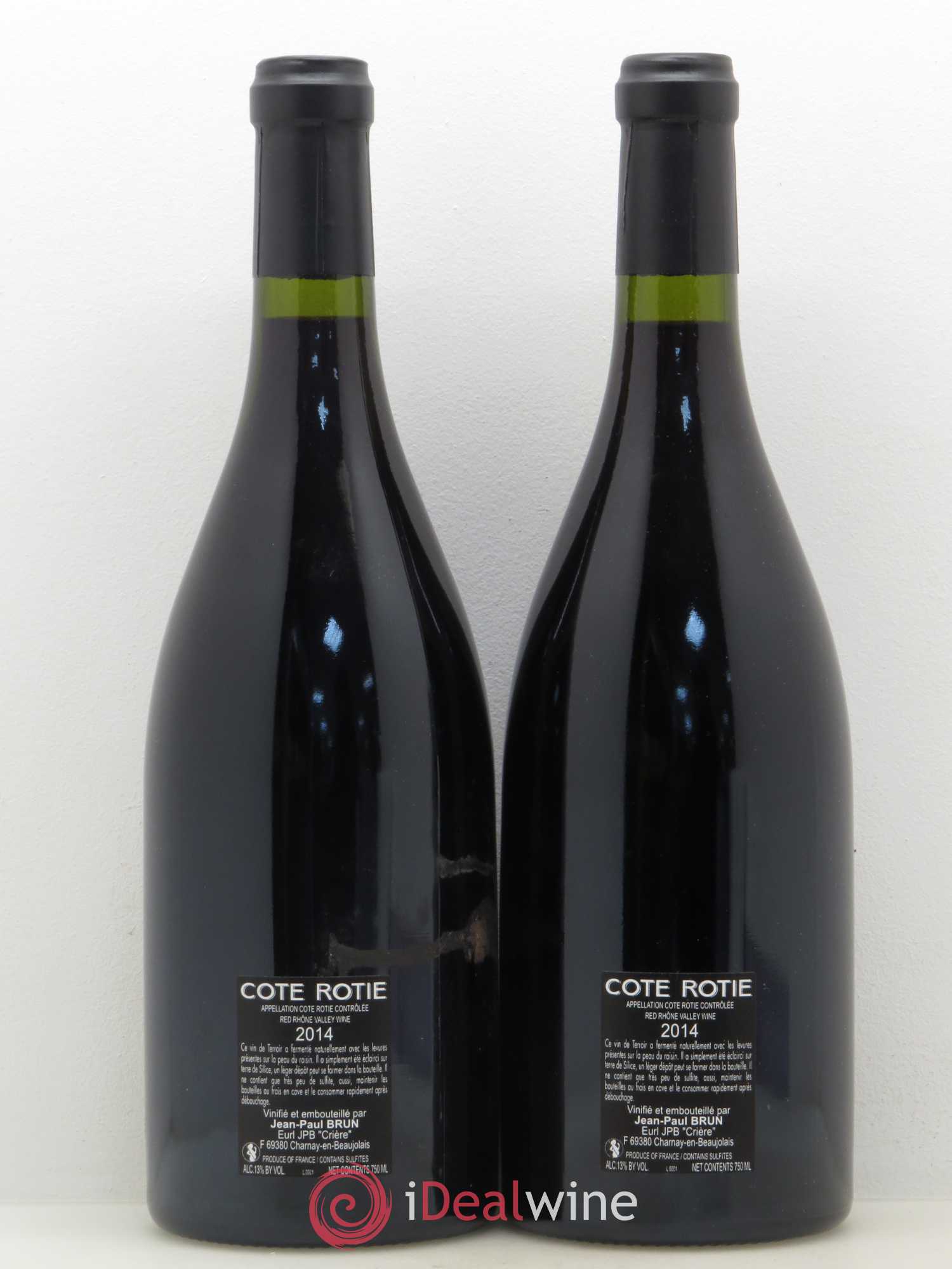 Côte-Rôtie Terres Roties Domaine J P Brun 2014 - Posten von 2 Flaschen - 1