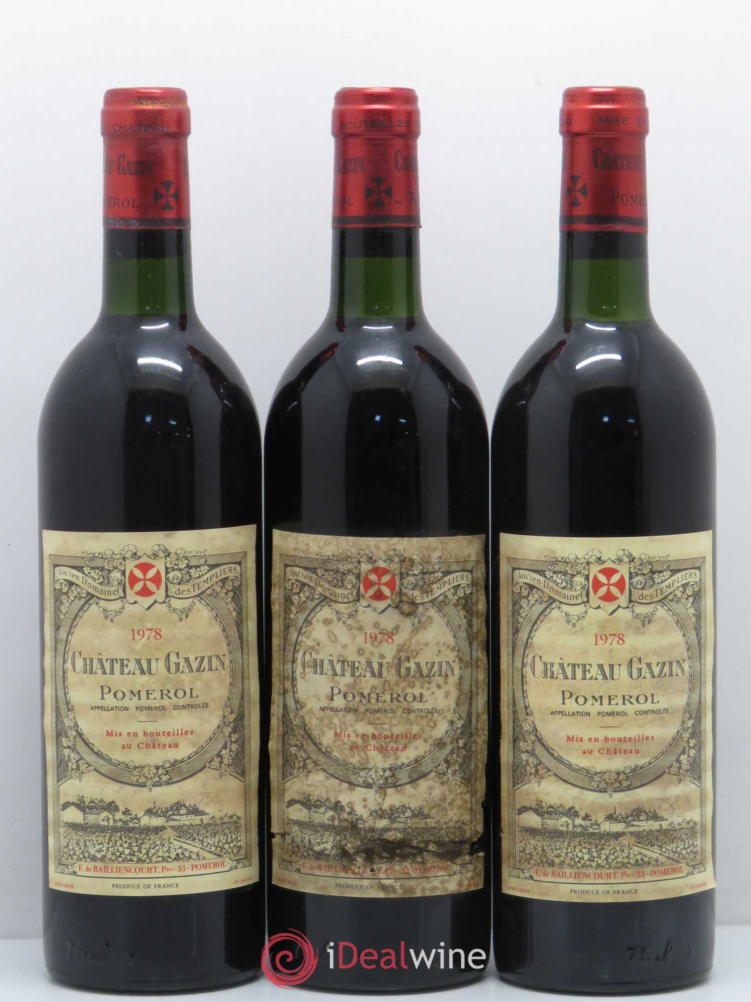 Château Gazin 1978 - Lot de 3 bouteilles - 0