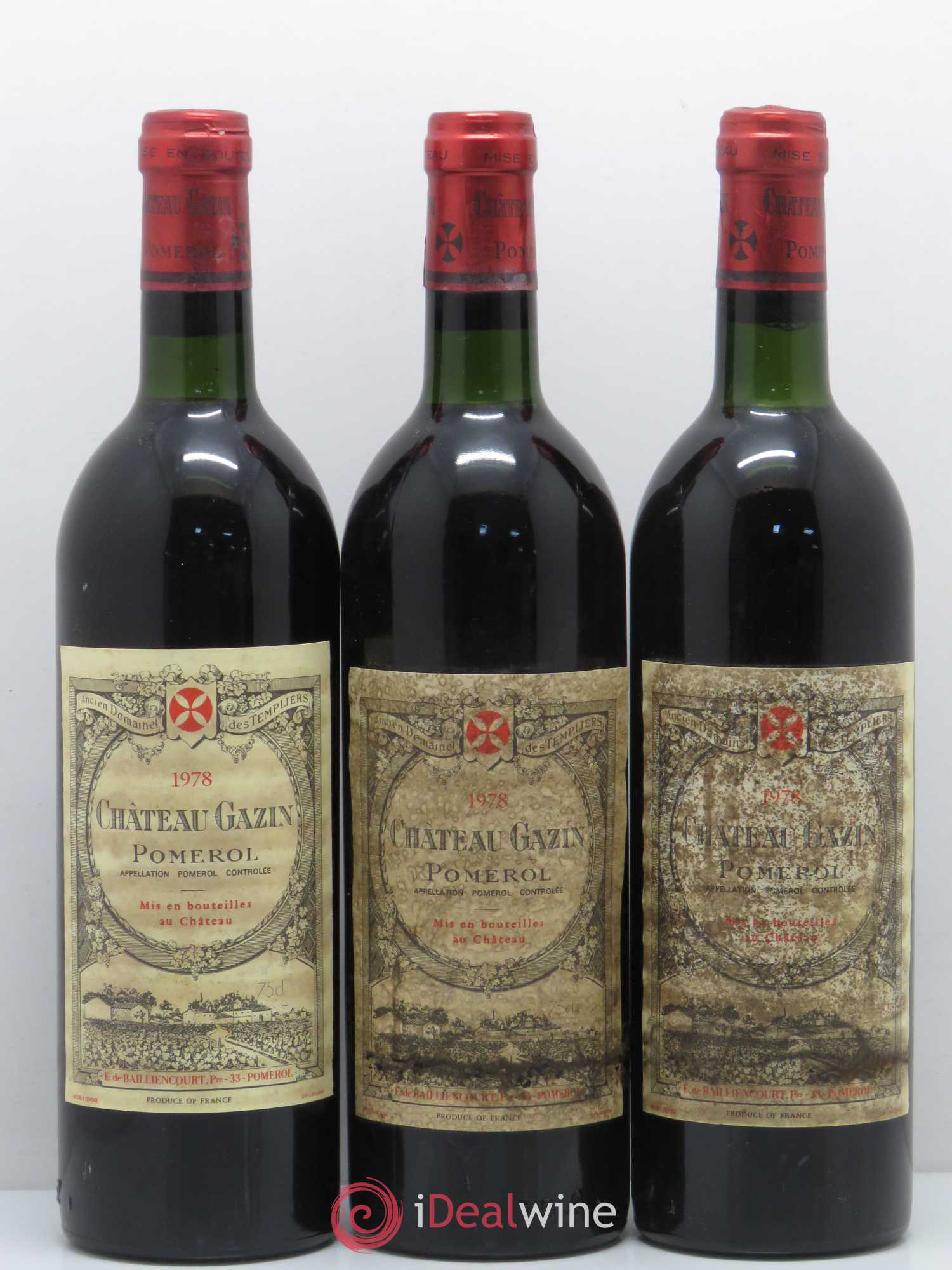 Château Gazin 1978 - Lot de 3 bouteilles - 0