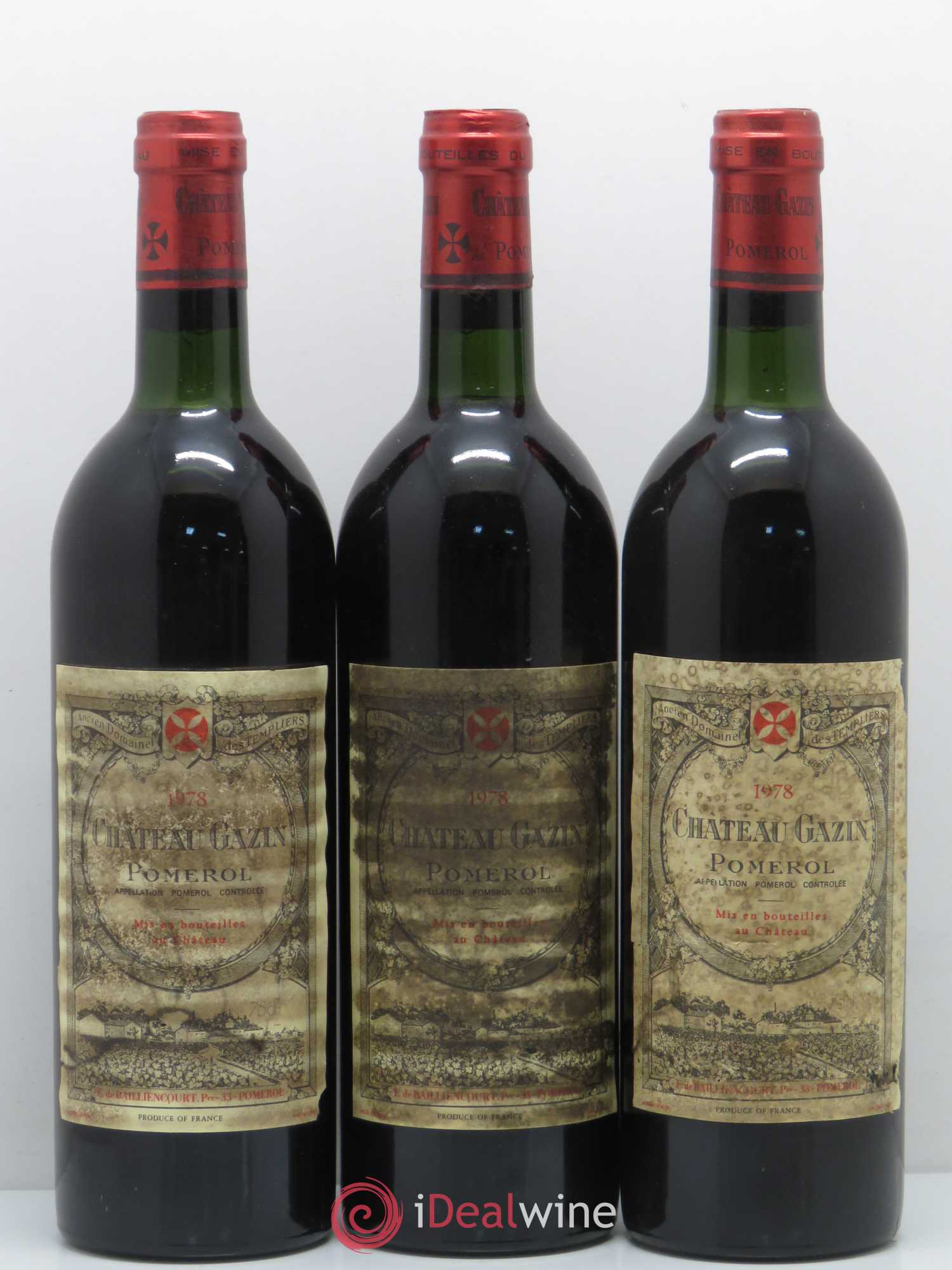Château Gazin 1978 - Lot de 3 bouteilles - 0