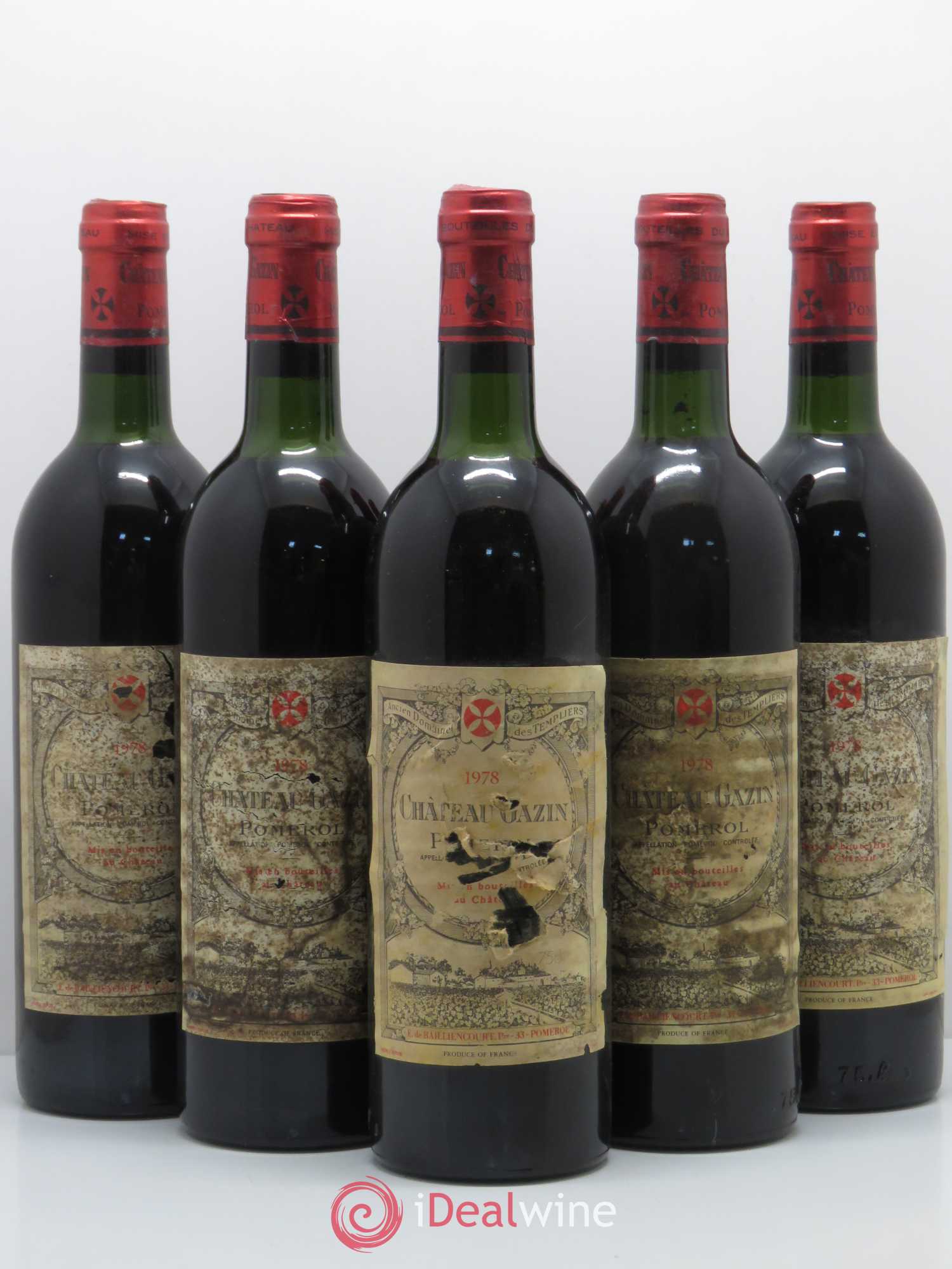 Château Gazin 1978 - Lot de 5 bouteilles - 0