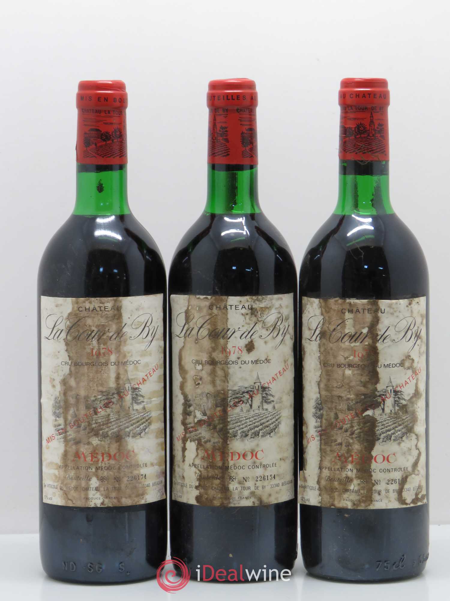 Château La Tour de By Cru Bourgeois 1978 - Lot de 3 bouteilles - 0
