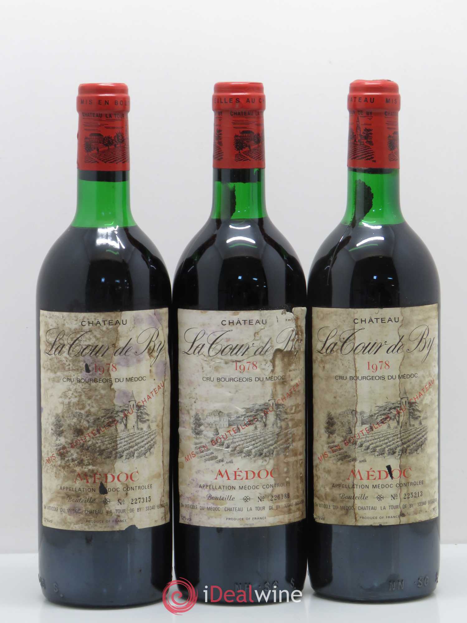 Château La Tour de By Cru Bourgeois 1978 - Lot de 3 bouteilles - 0