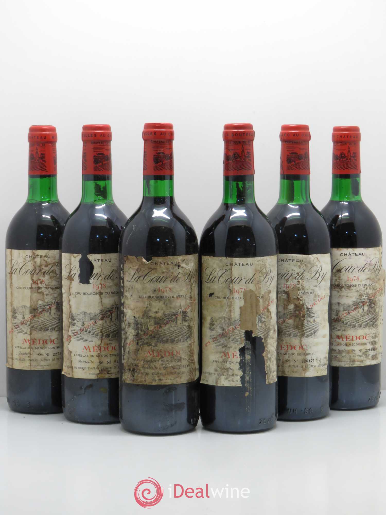 Château La Tour de By Cru Bourgeois 1978 - Lot de 6 bouteilles - 0