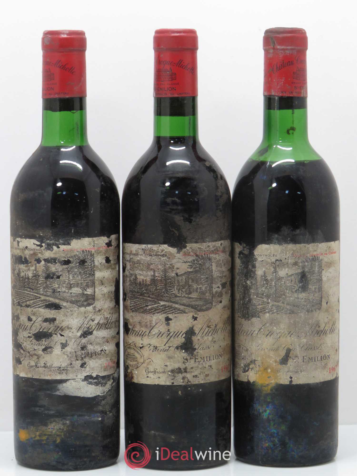 Château Croque Michotte 1967 - Lot de 3 bouteilles - 0