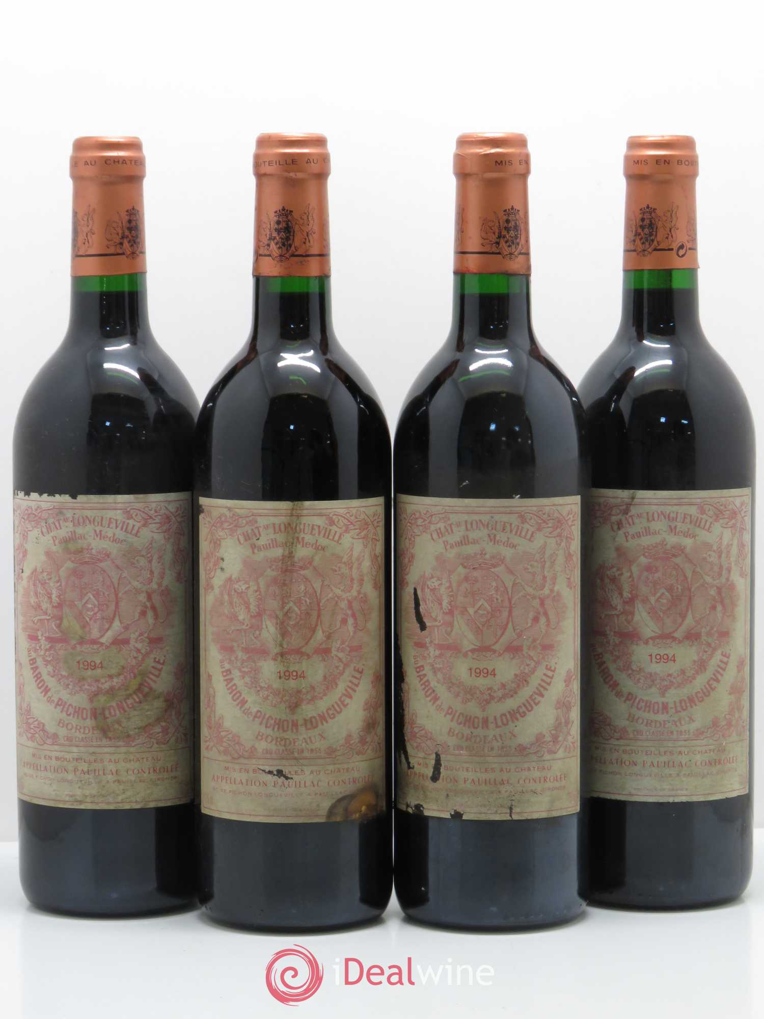 Pichon Longueville Baron 2ème Grand Cru Classé 1994 - Lot de 4 bouteilles - 0