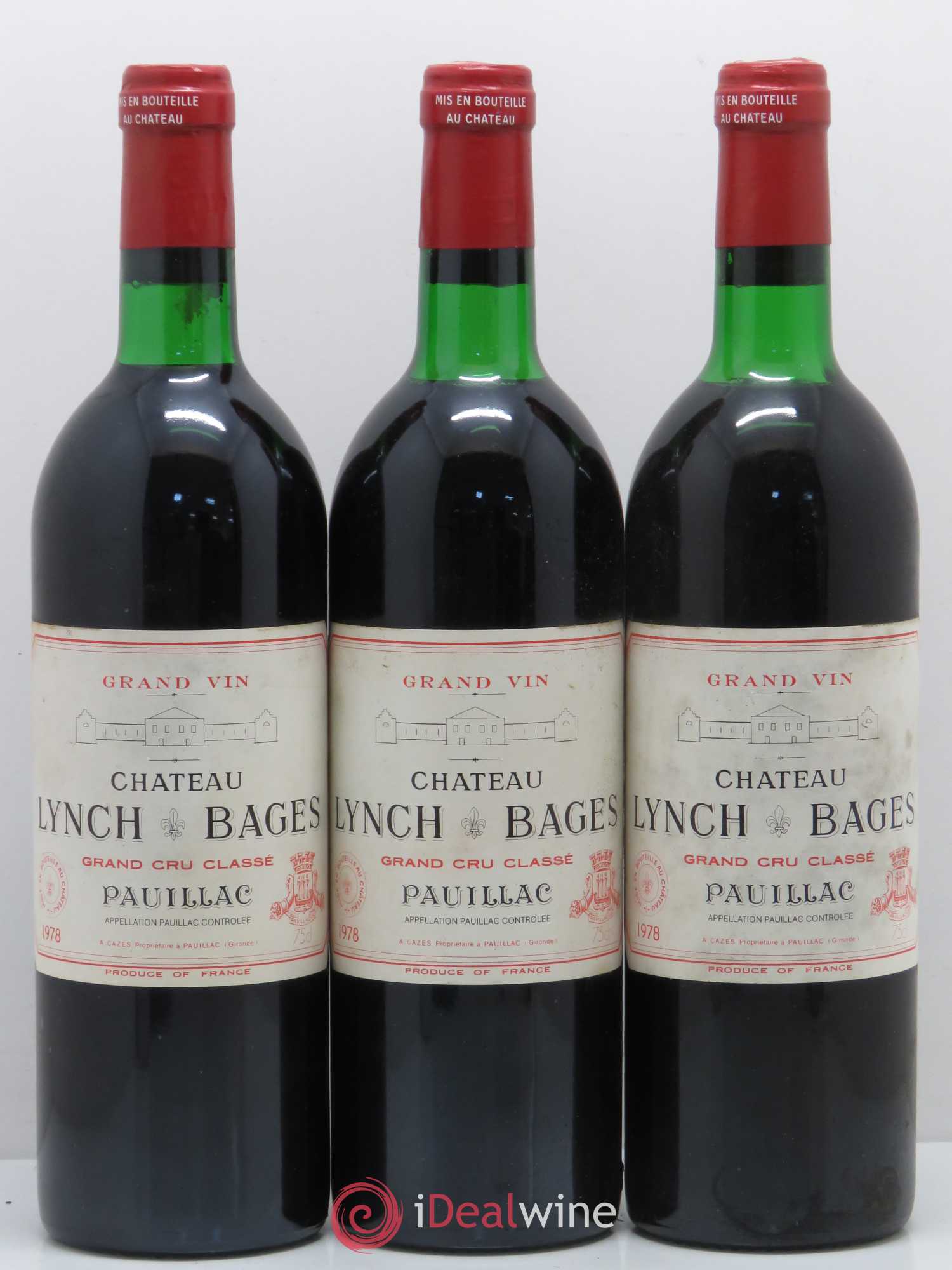 Château Lynch Bages 5ème Grand Cru Classé 1978 - Lot de 3 bouteilles - 0