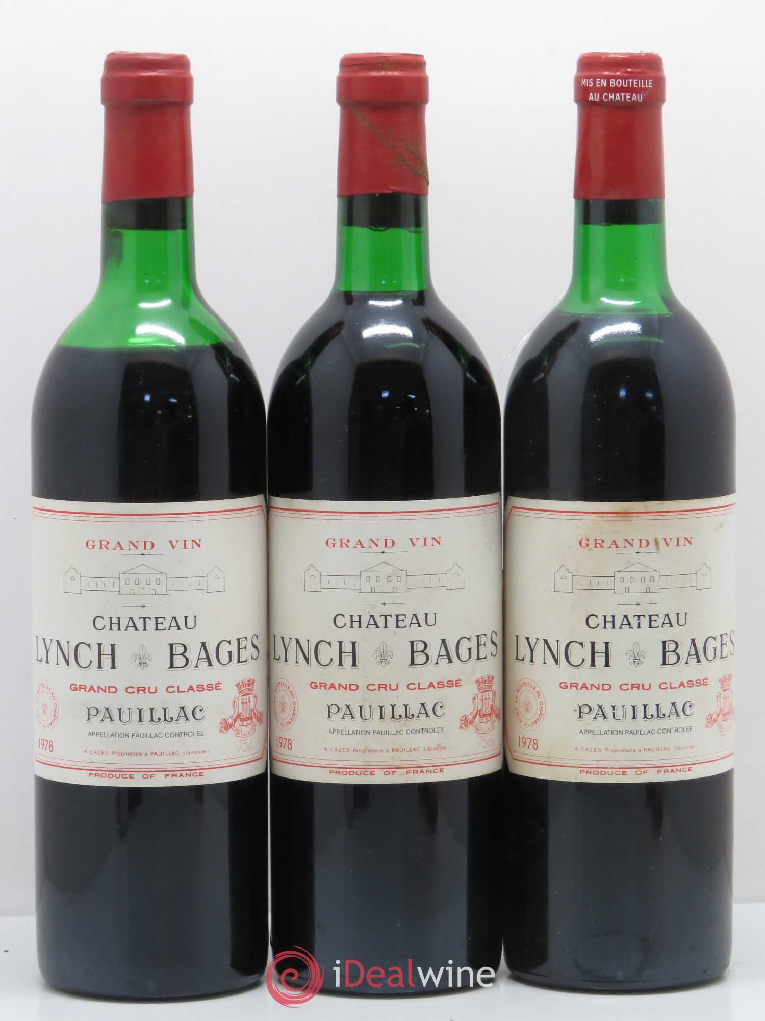 Château Lynch Bages 5ème Grand Cru Classé 1978 - Lot de 3 bouteilles - 0