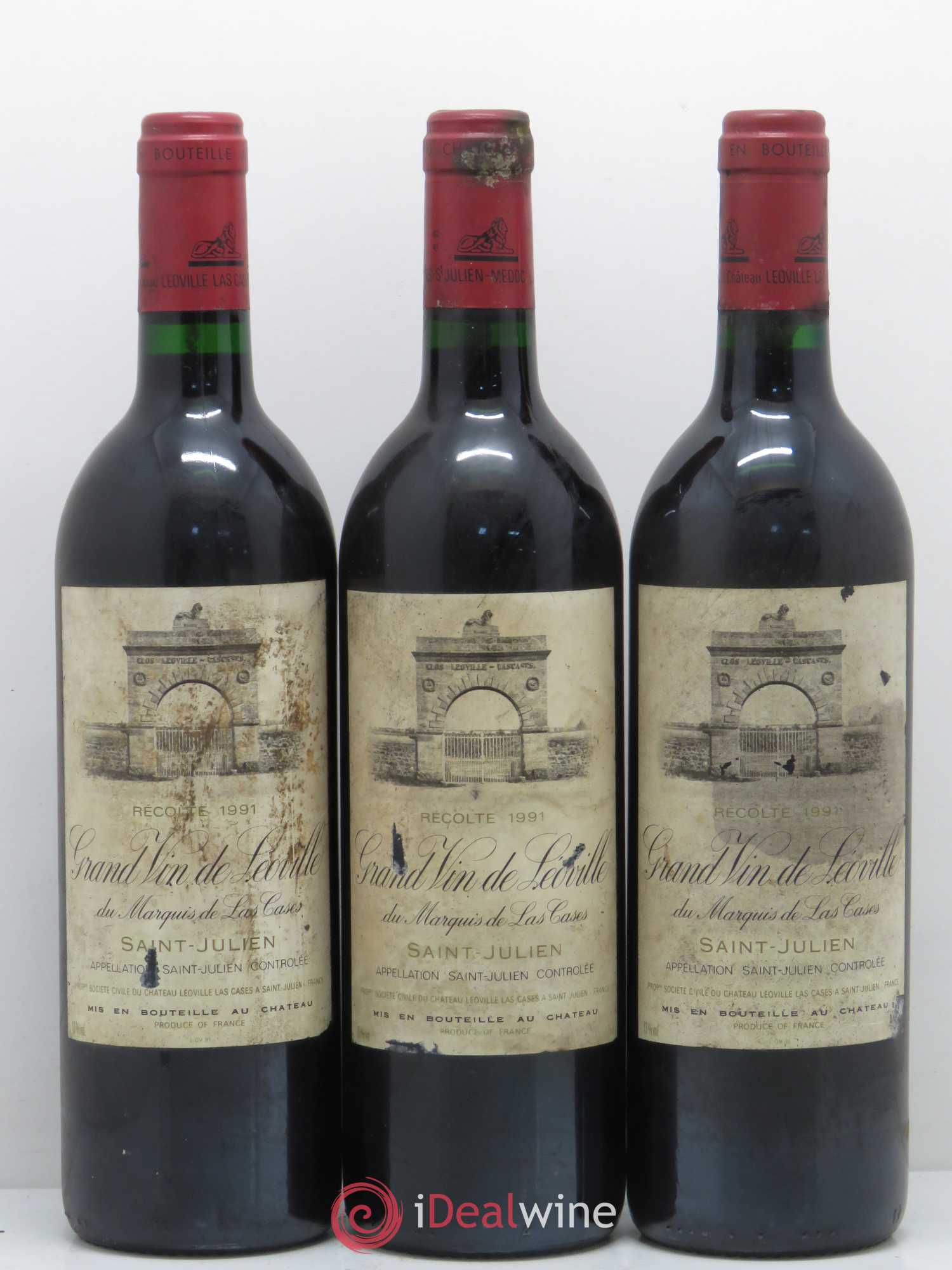Château Léoville Las Cases 2ème Grand Cru Classé 1991 - Lot de 3 bouteilles - 0