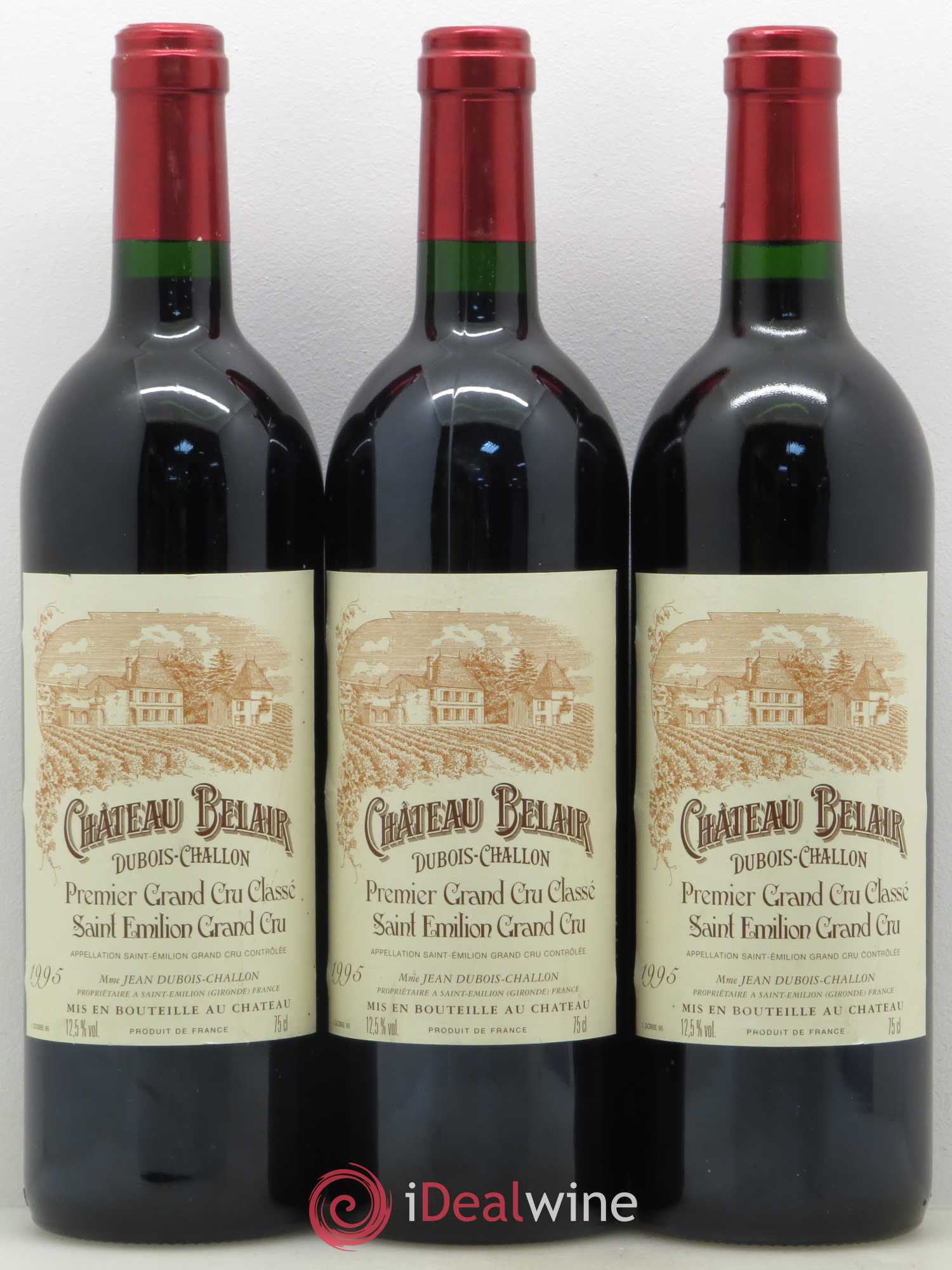 Château Belair (Belair-Monange) 1er Grand Cru Classé B 1995 - Lot de 6 bouteilles - 1