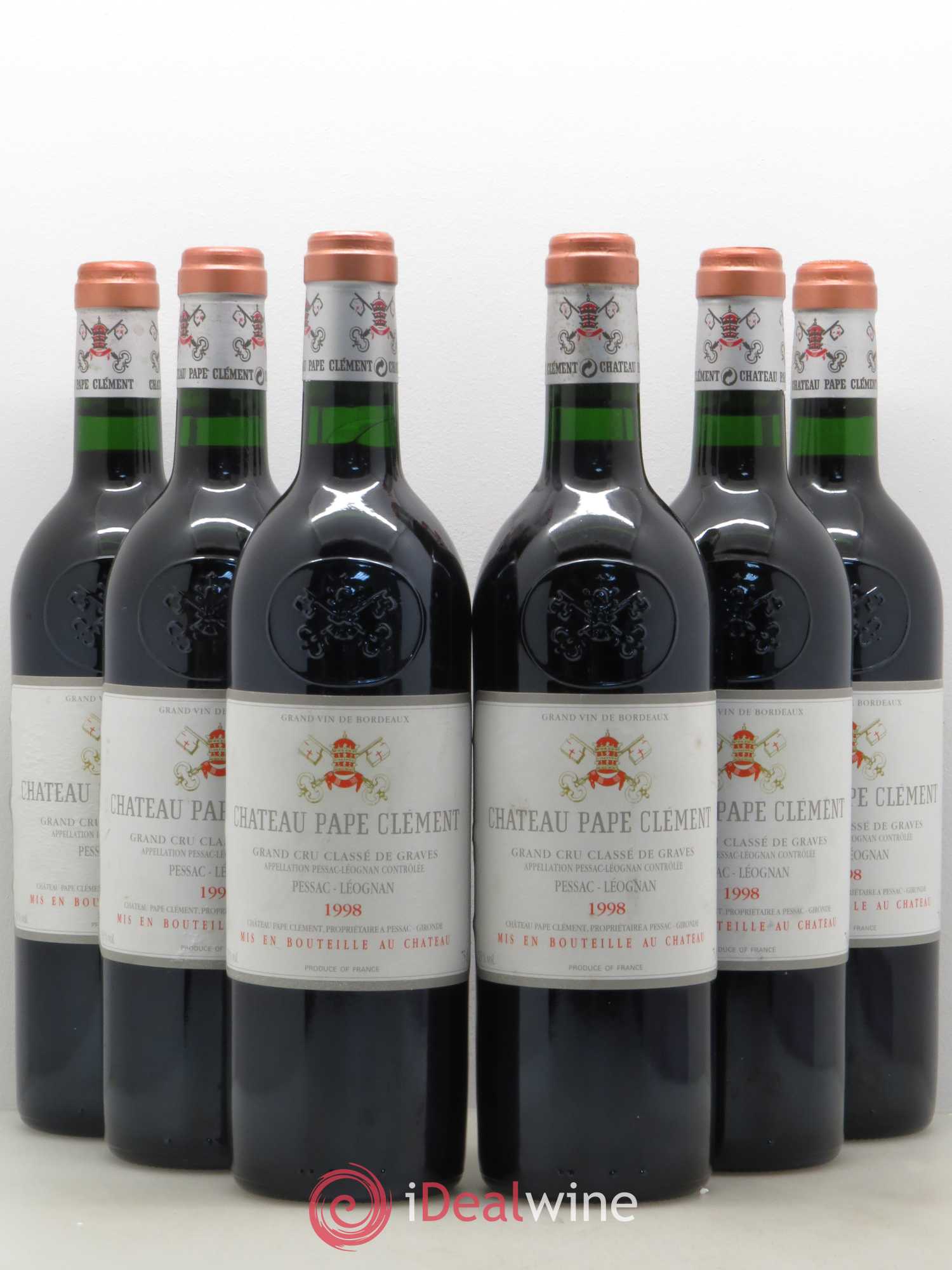 Château Pape Clément Cru Classé de Graves 1998 - Lot de 6 bouteilles - 0