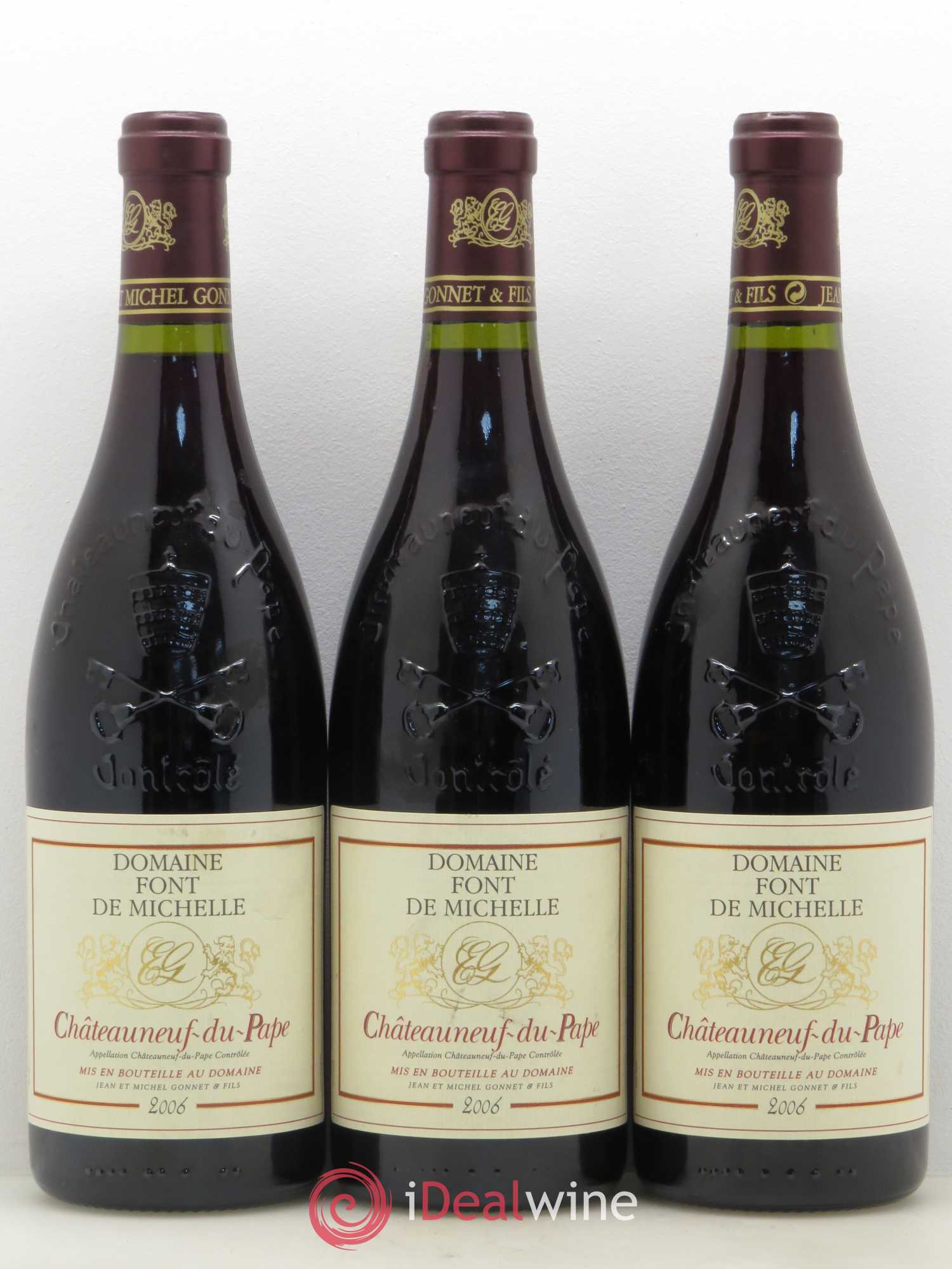 Châteauneuf-du-Pape Domaine Font de Michelle Famille Gonnet 2006 - Lot de 3 bouteilles - 0