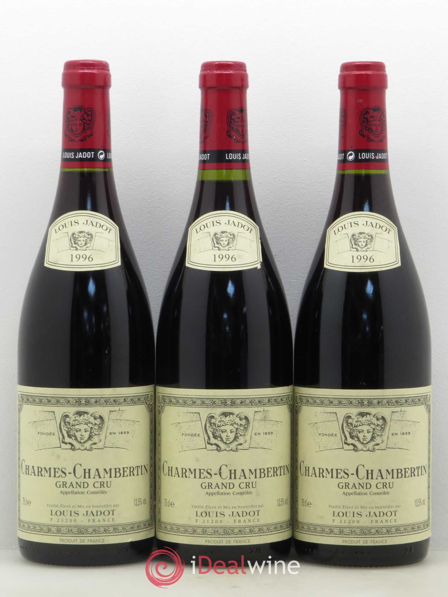 Charmes-Chambertin Grand Cru Maison Louis Jadot 1996 - Lot de 3 bouteilles - 0
