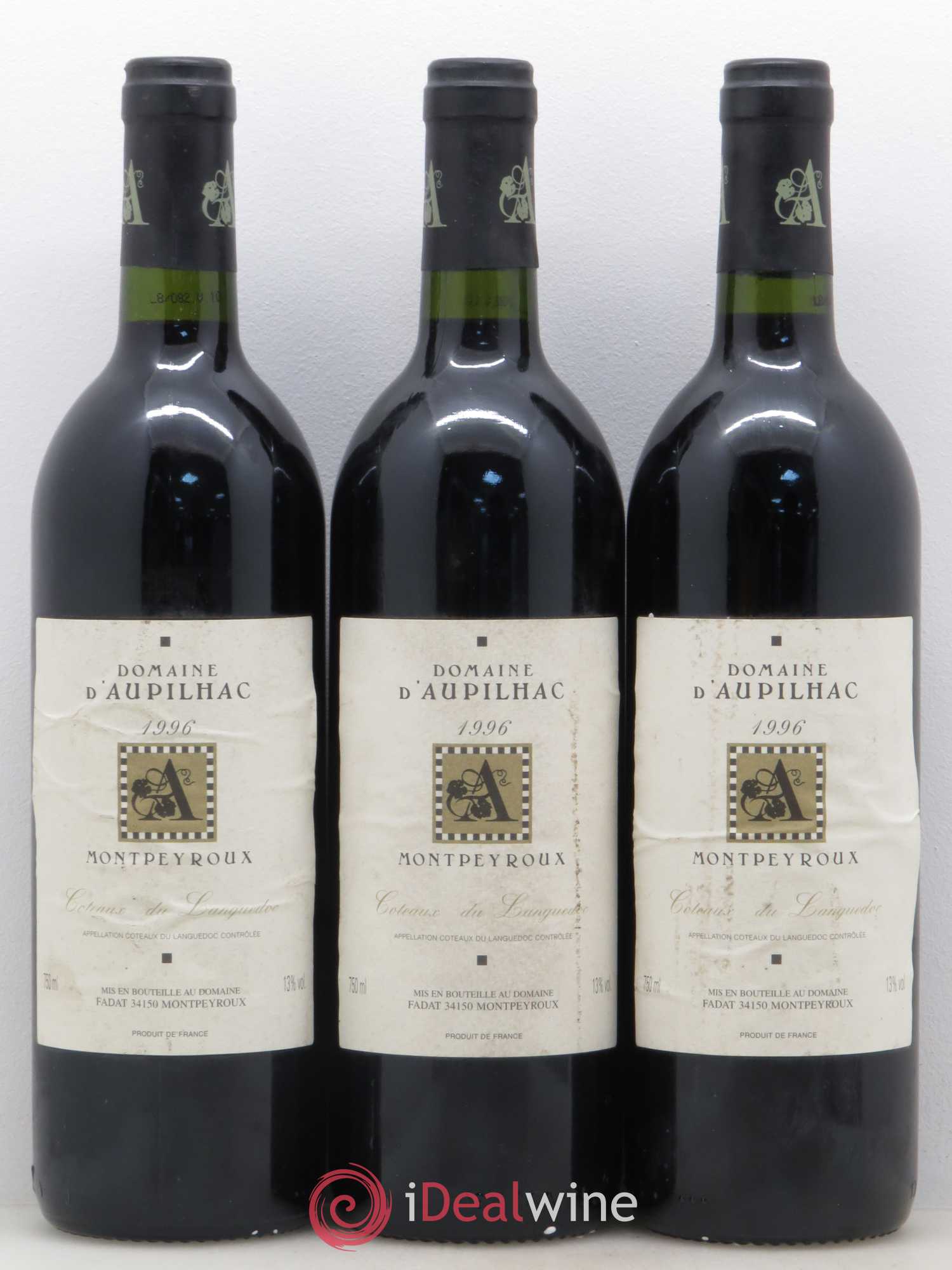 Languedoc Montpeyroux Aupilhac (Domaine d') Sylvain Fadat 1996 - Lot de 3 bouteilles - 0