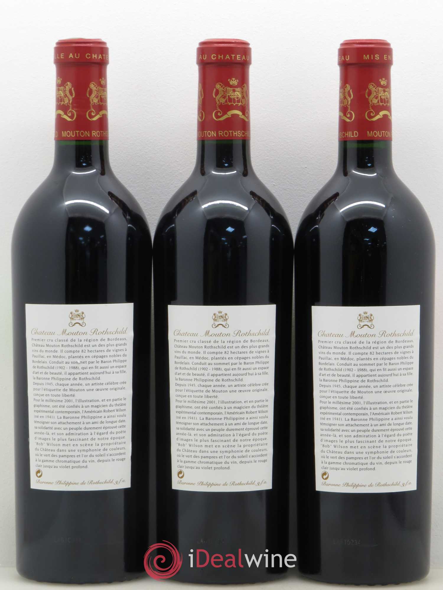 Château Mouton Rothschild 1er Grand Cru Classé 2001 - Lot de 6 bouteilles - 2