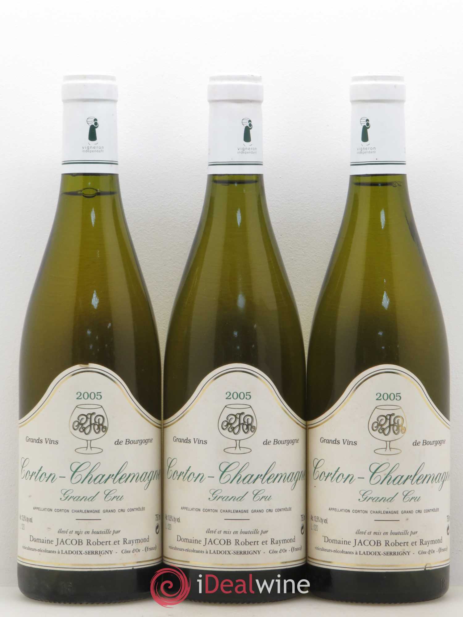 Corton-Charlemagne Grand Cru Domaine Robert et Raymond Jacob 2005 - Posten von 3 Flaschen - 0