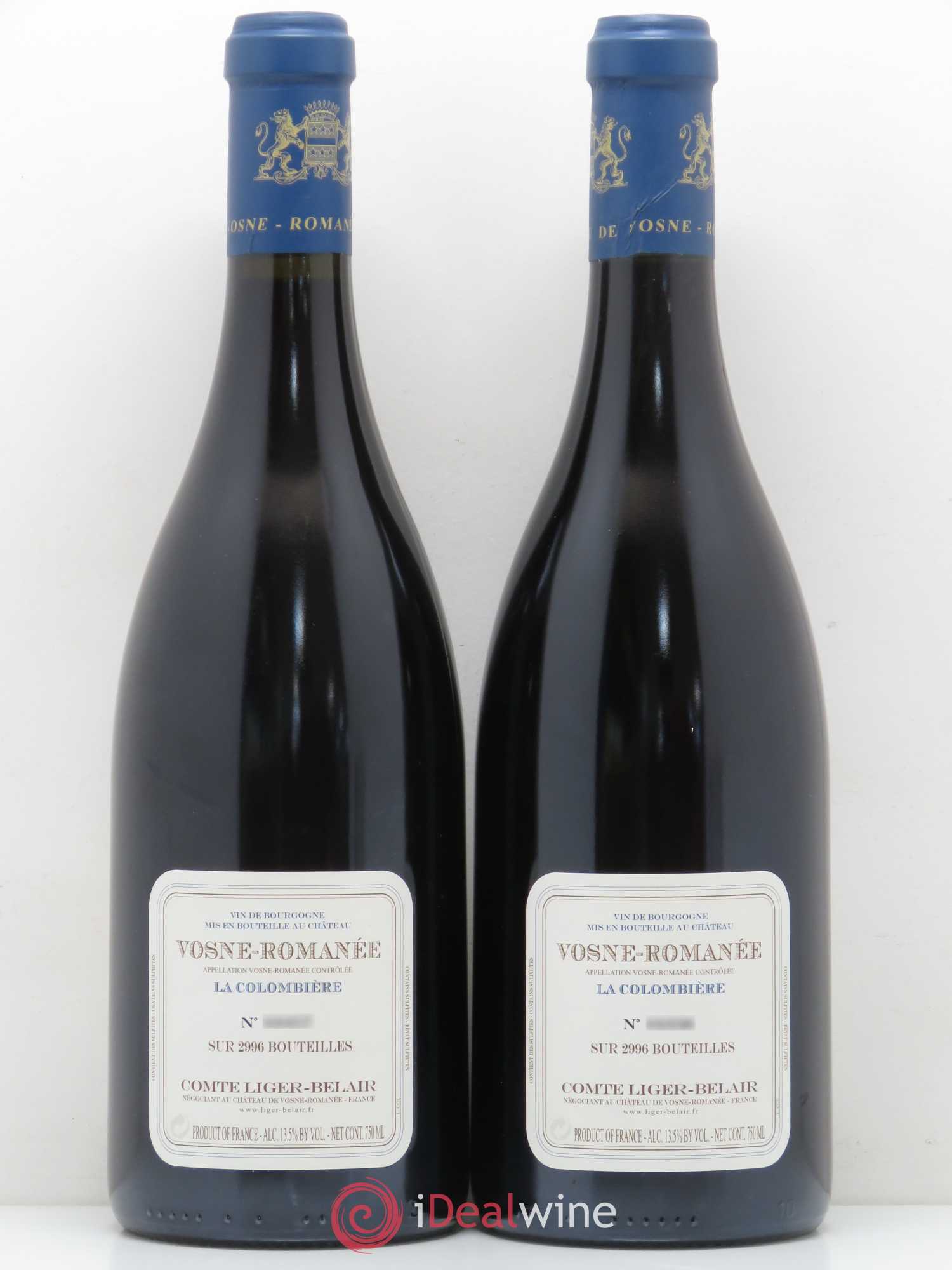 Vosne-Romanée La Colombière Comte Liger-Belair (Domaine du) 2005 - Lot de 2 bouteilles - 1