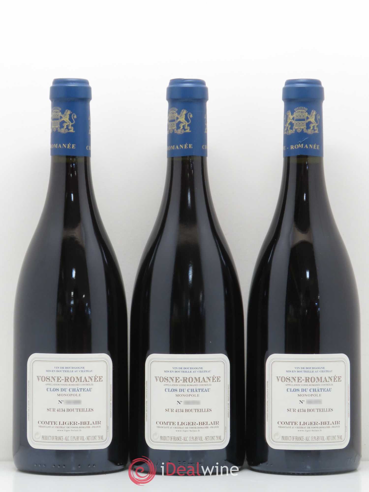 Vosne-Romanée Clos du Château Comte Liger-Belair (Domaine du) Clos du Château  2005 - Lot de 3 bouteilles - 1