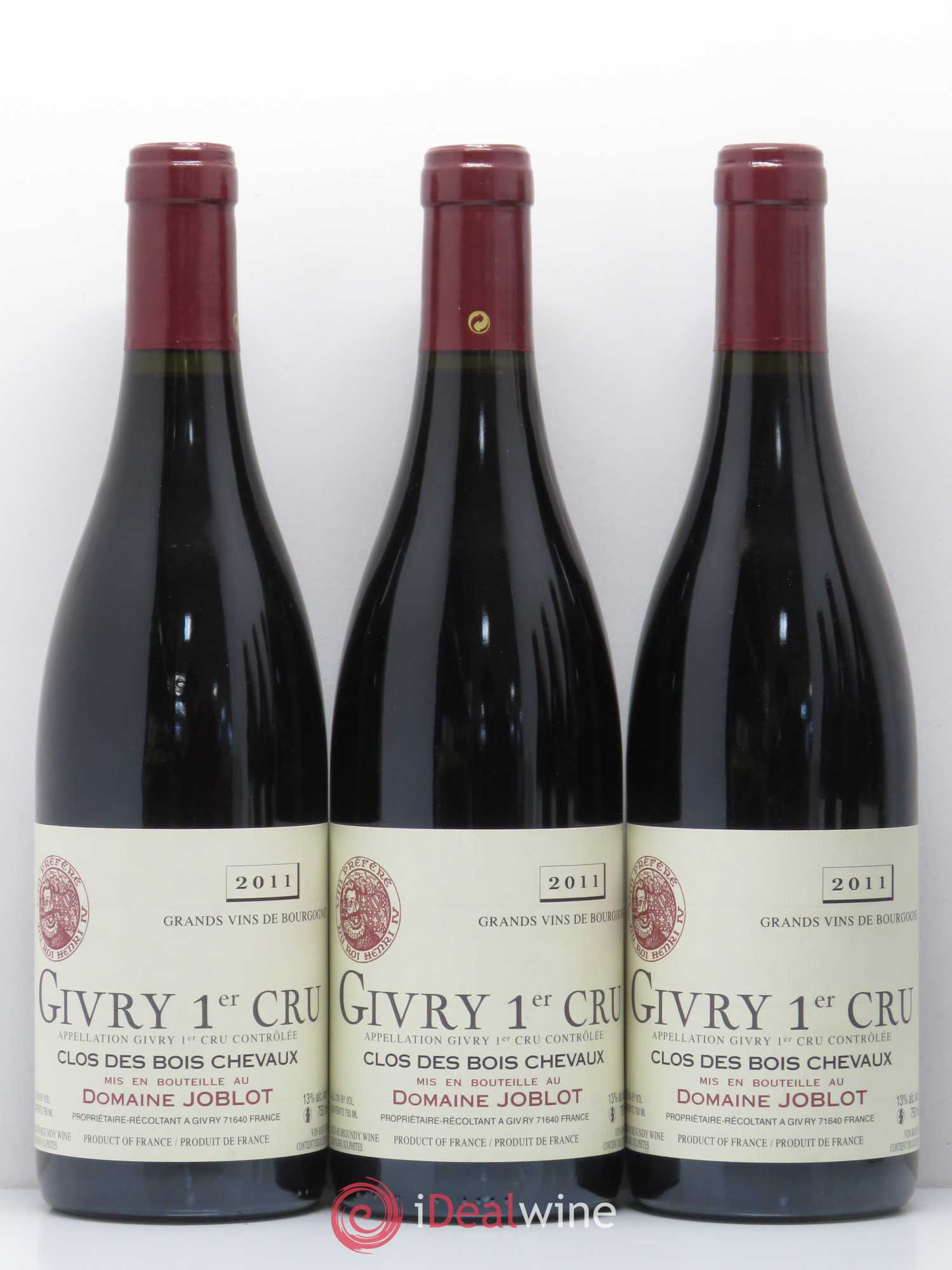 Givry 1er Cru Joblot (Domaine) Clos des Bois Chevaux Domaine Joblot 2011 - Lotto di 6 bottiglie - 1