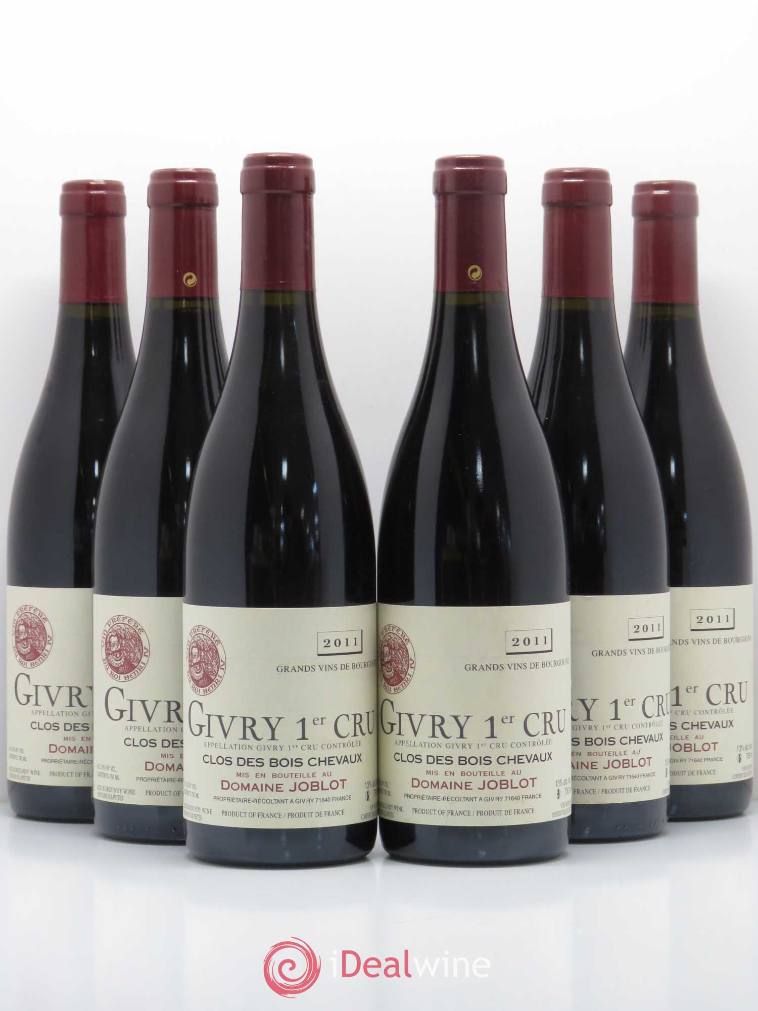 Givry 1er Cru Joblot (Domaine) Clos des Bois Chevaux Domaine Joblot 2011 - Lotto di 6 bottiglie - 0