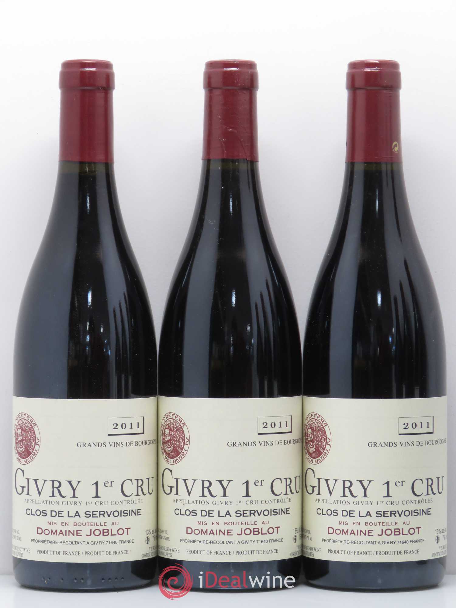 Givry 1er Cru Servoisine Joblot (Domaine) 2011 - Lot de 6 bouteilles - 1