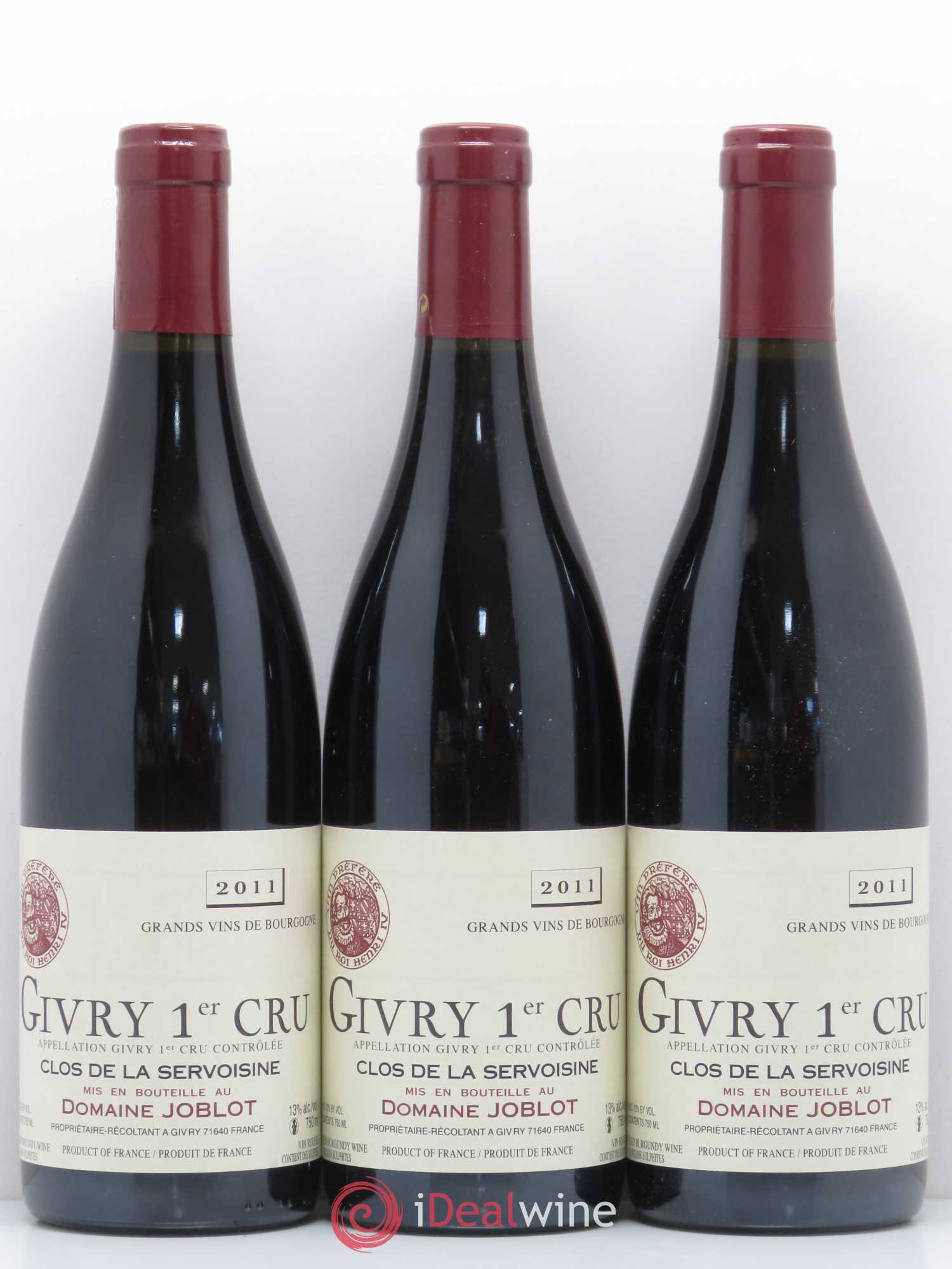 Givry 1er Cru Servoisine Joblot (Domaine) 2011 - Lot de 6 bouteilles - 2