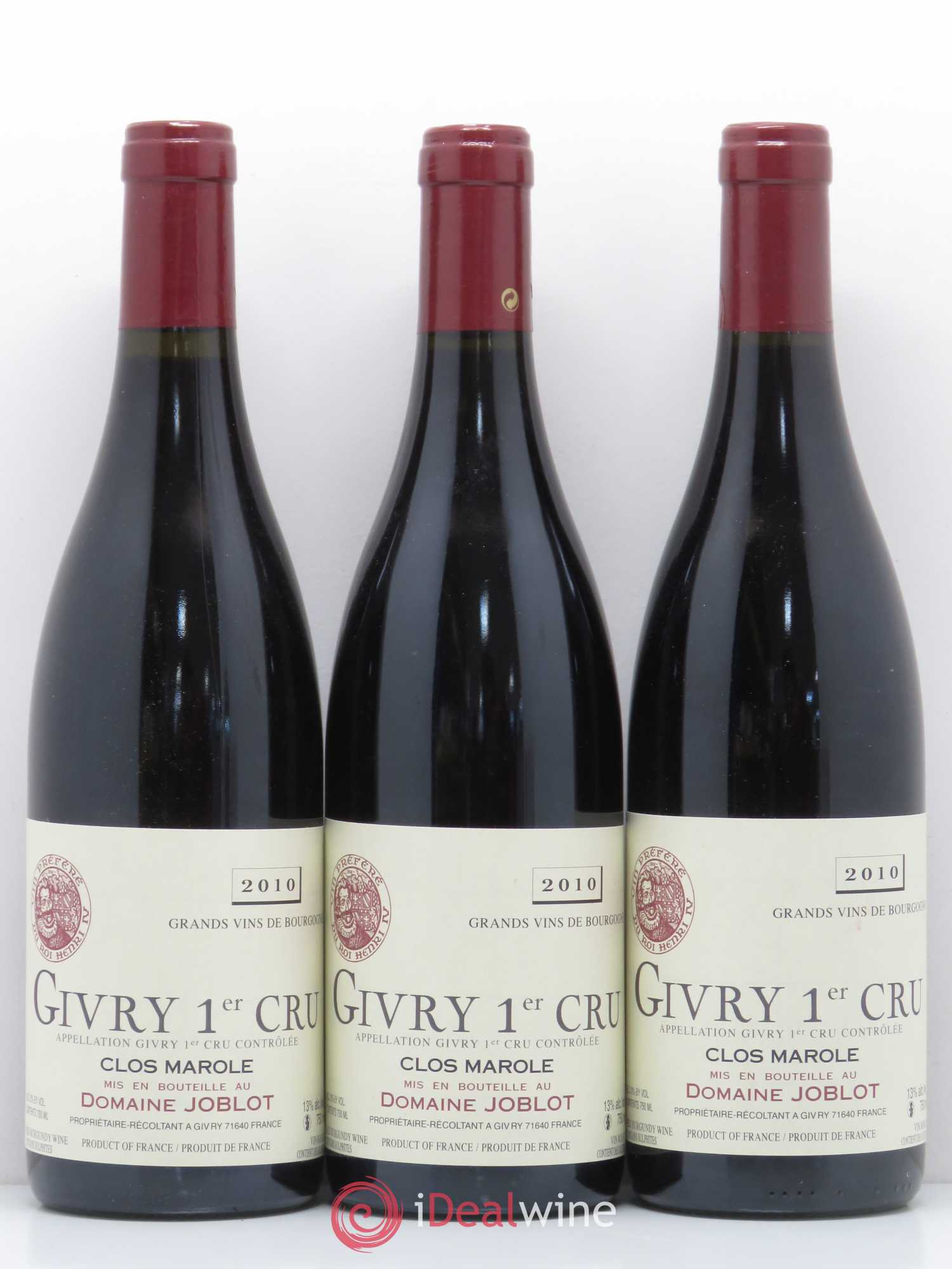 Givry 1er Cru Clos Marole Joblot (Domaine) 2010 - Lot de 6 bouteilles - 2