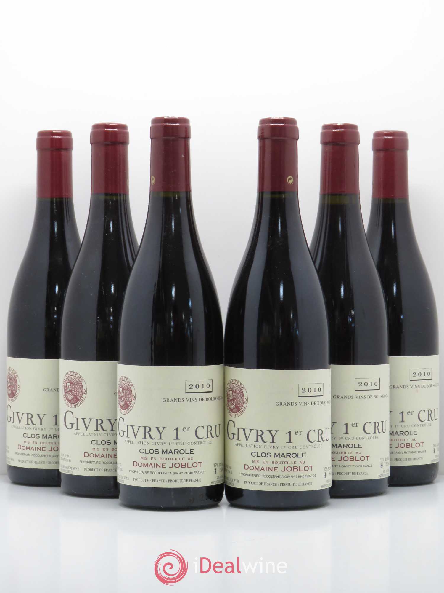 Givry 1er Cru Clos Marole Joblot (Domaine) 2010 - Lot de 6 bouteilles - 0