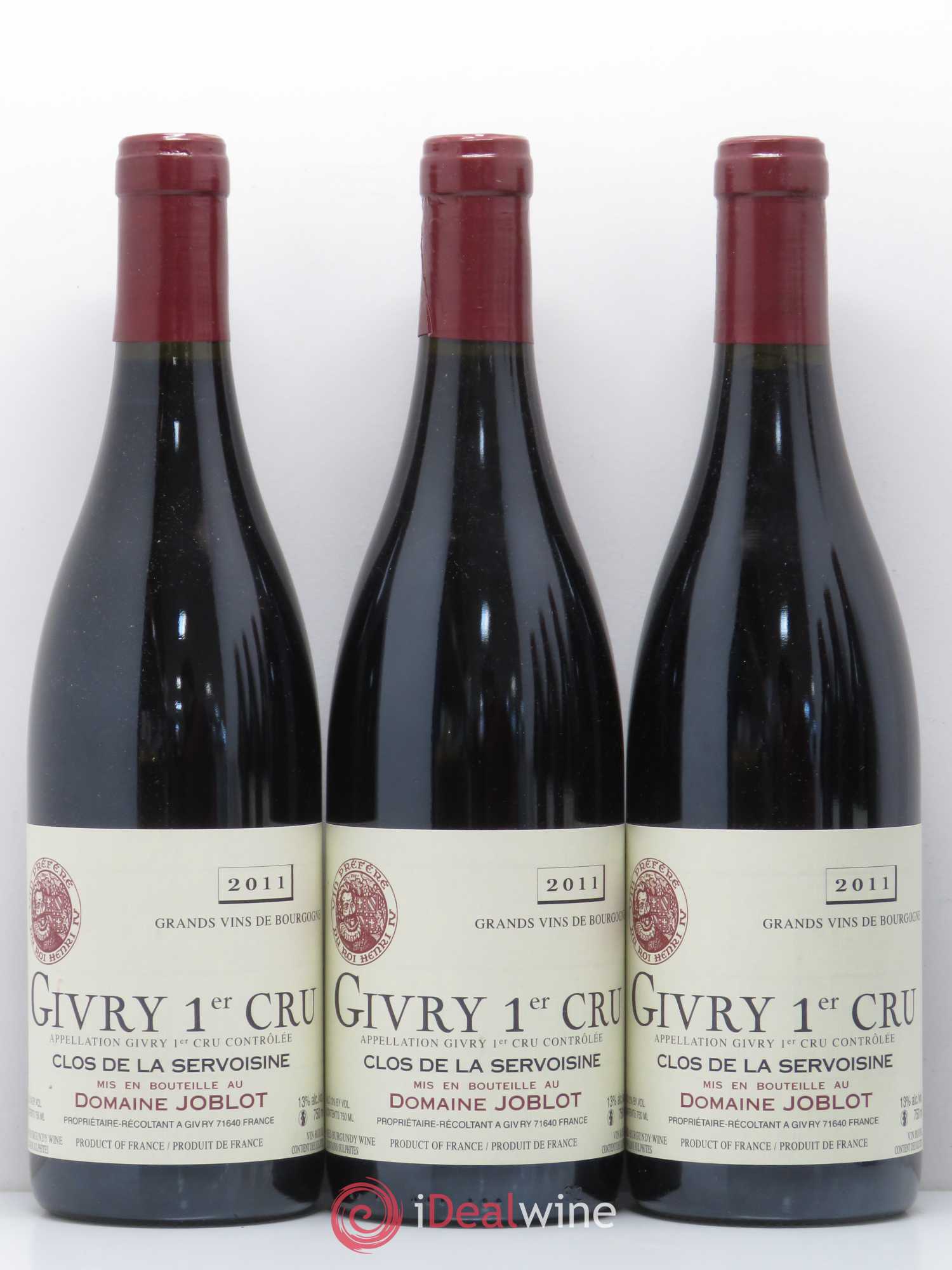 Givry 1er Cru Servoisine Joblot (Domaine) 2011 - Lot de 6 bouteilles - 1