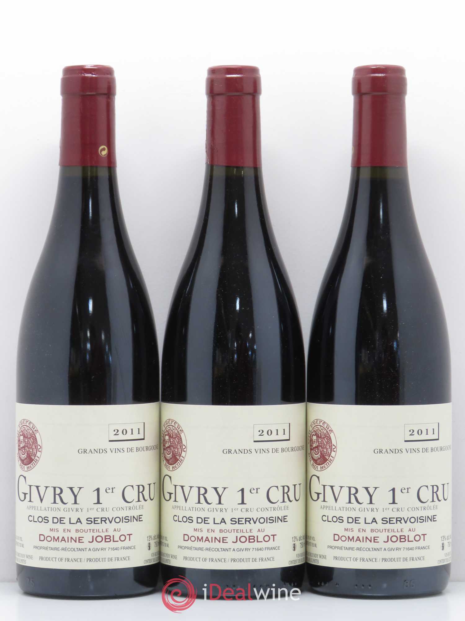 Givry 1er Cru Servoisine Joblot (Domaine) 2011 - Lot de 6 bouteilles - 2