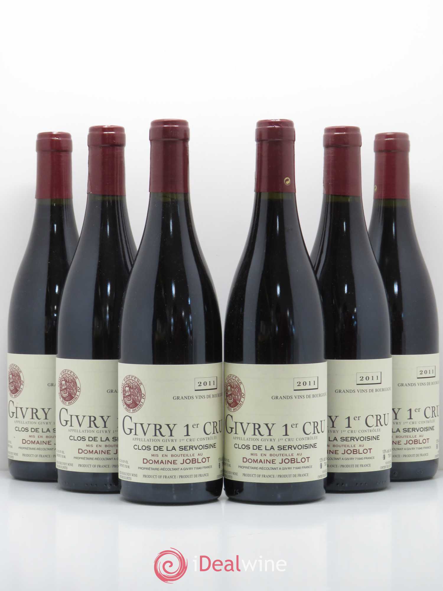 Givry 1er Cru Servoisine Joblot (Domaine) 2011 - Lot de 6 bouteilles - 0