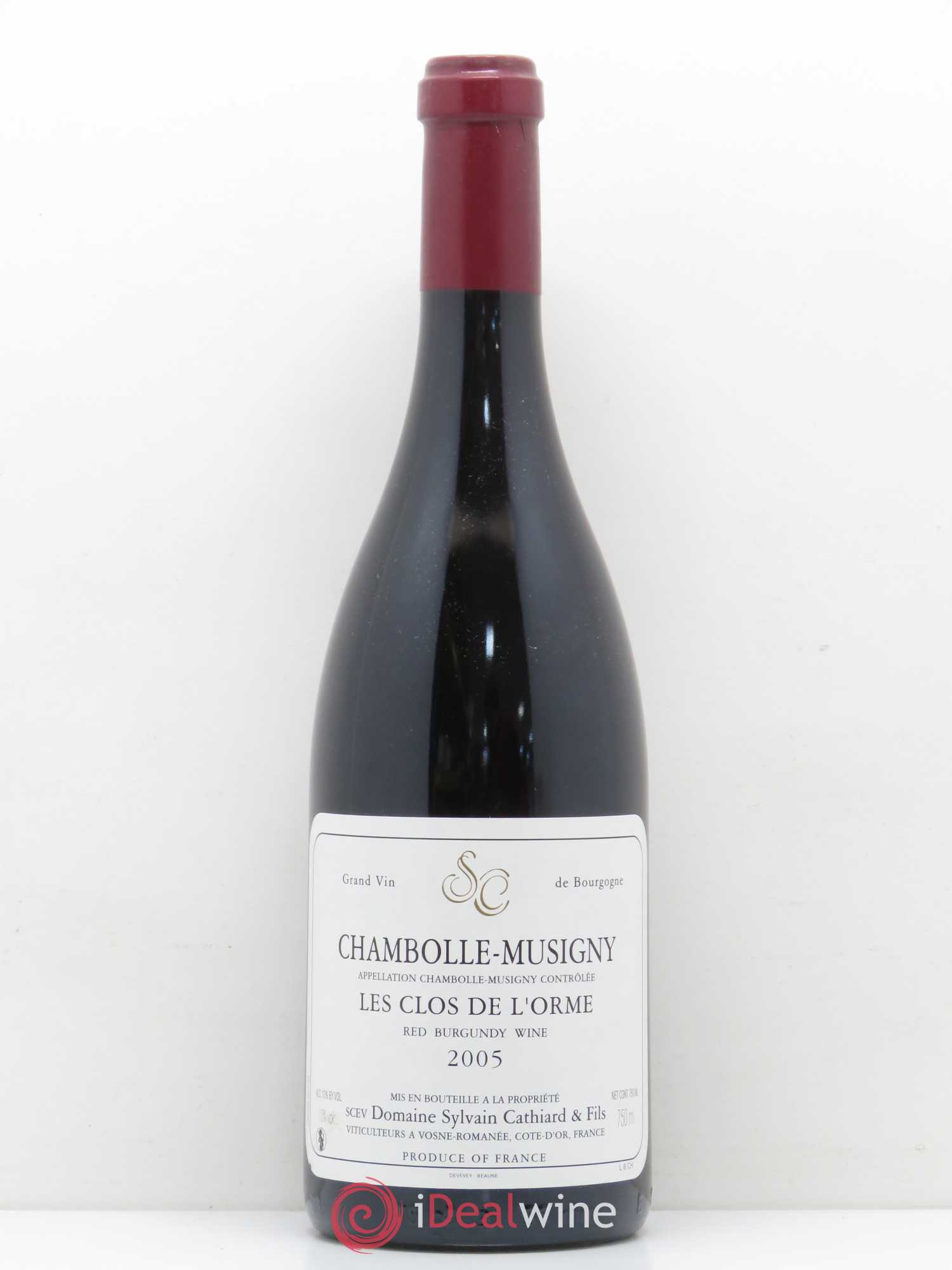 Chambolle-Musigny Les Clos de l'Orme Sylvain Cathiard & Fils 2005 - Lot de 1 bouteille - 0