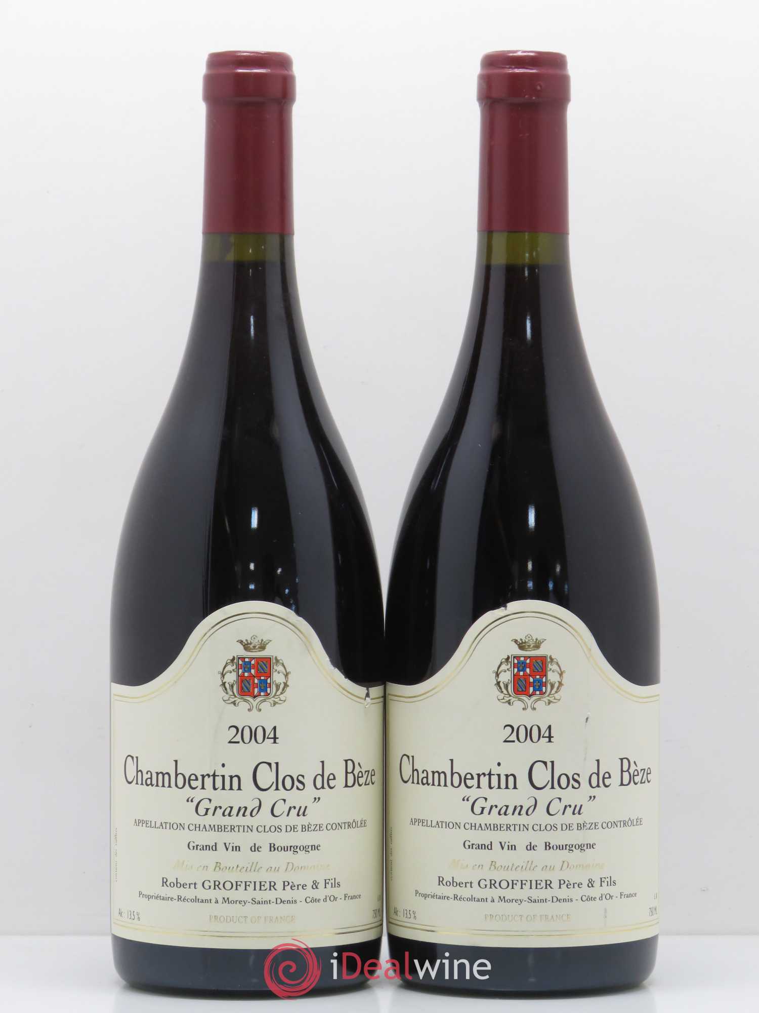 Chambertin Clos de Bèze Grand Cru Robert Groffier Père & Fils (Domaine) 2004 - Lot de 2 bouteilles - 0