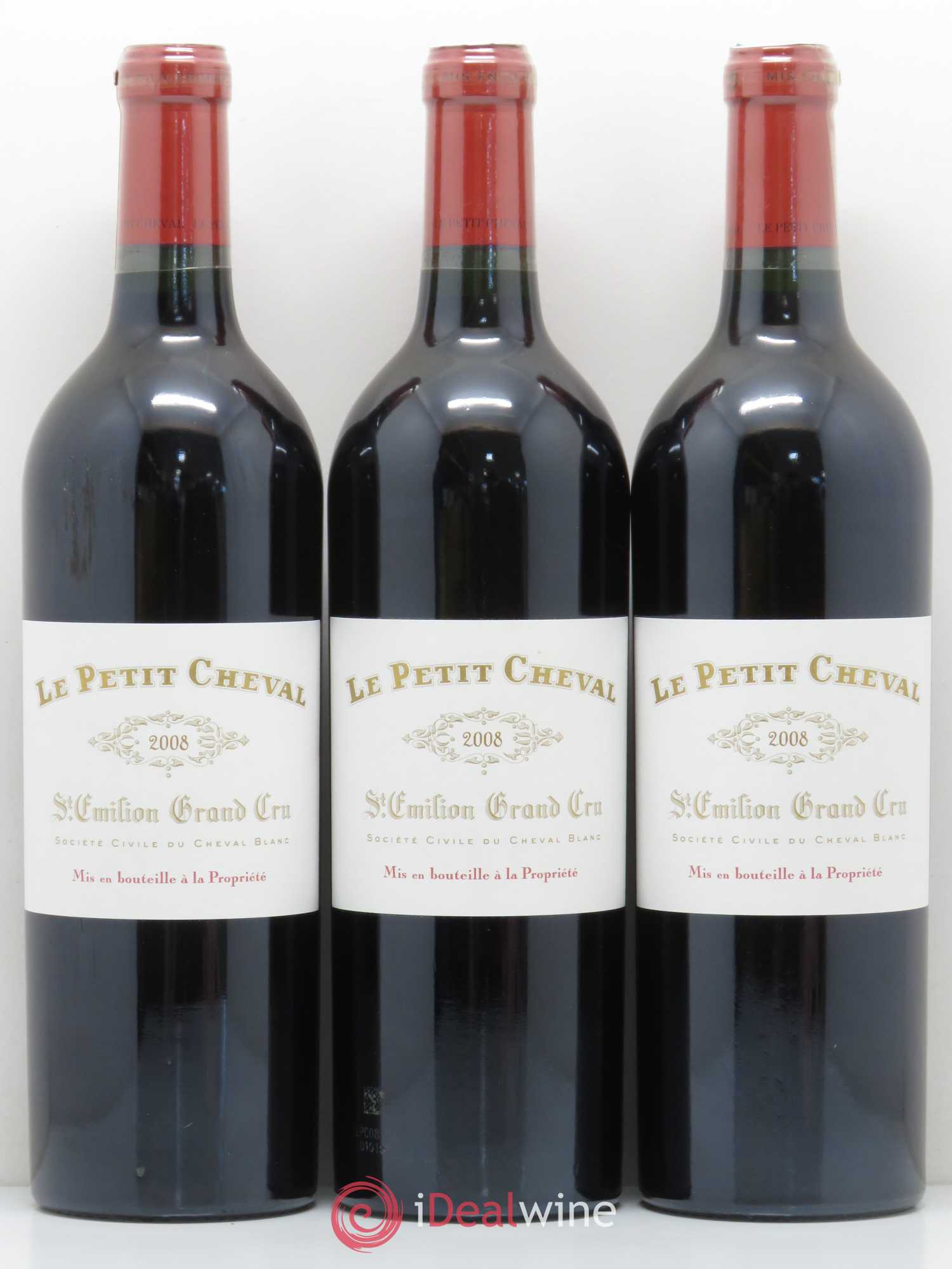 Le Petit Cheval Second Vin 2008 - Lot de 3 bouteilles - 0