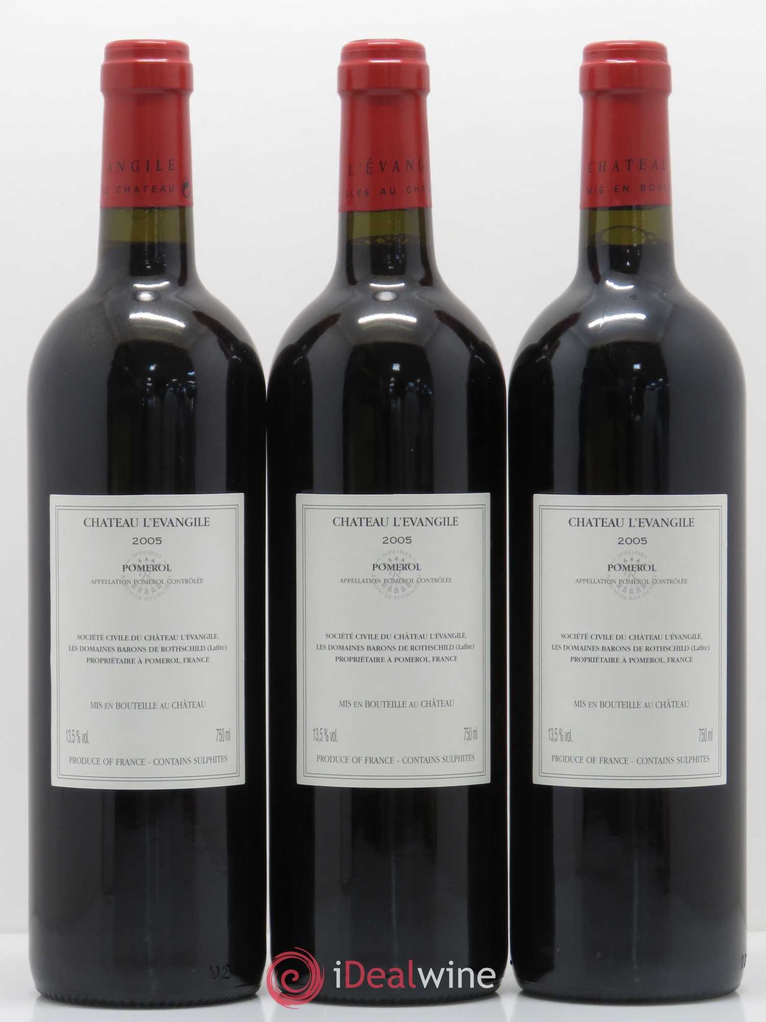 Château l' Évangile 2005 - Lot de 3 bouteilles - 1