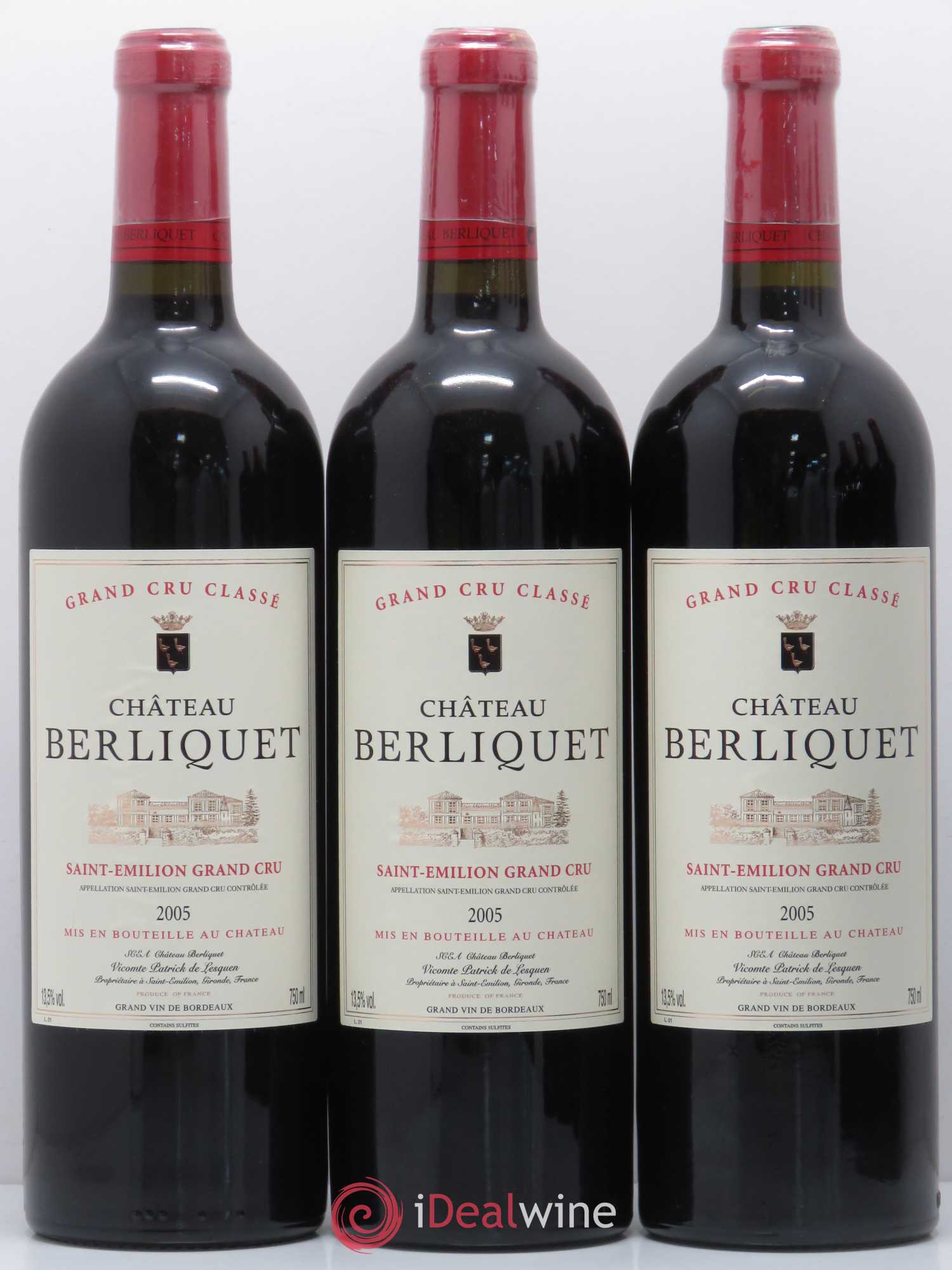 Château Berliquet Grand Cru Classé 2005 - Lot de 6 bouteilles - 1