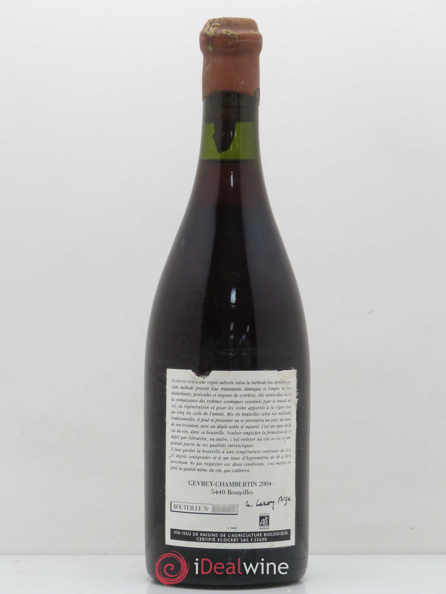 Gevrey-Chambertin Domaine Leroy 2004 - Lot de 1 bouteille - 1