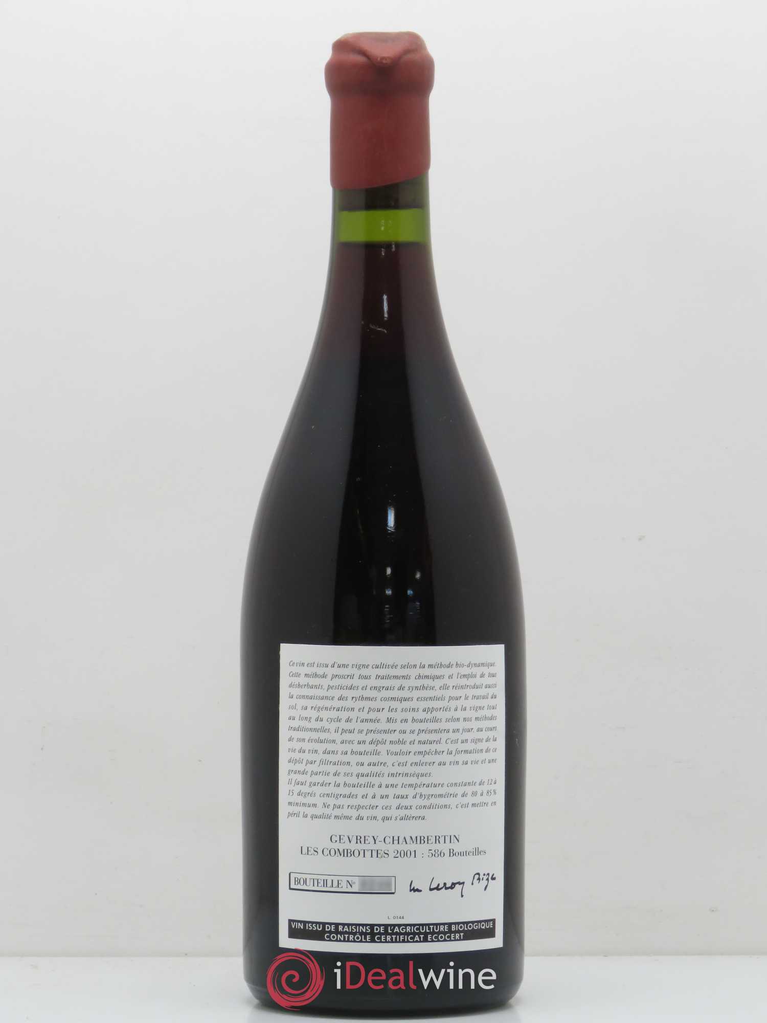 Gevrey-Chambertin 1er Cru Les Combottes Leroy (Domaine) 2001 - Lot de 1 bouteille - 1