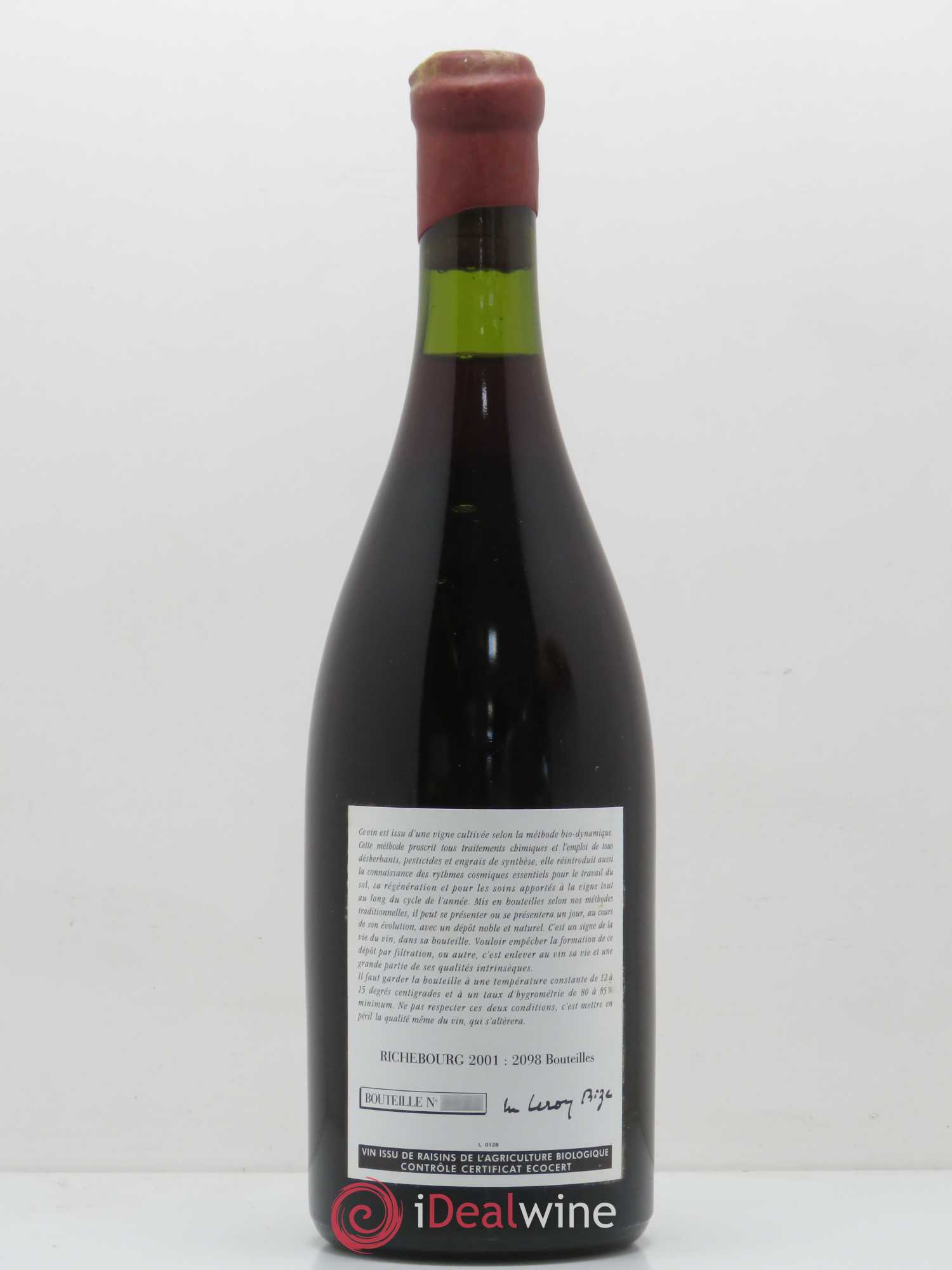 Richebourg Grand Cru Leroy (Domaine) 2001 - Lot of 1 bottle - 1