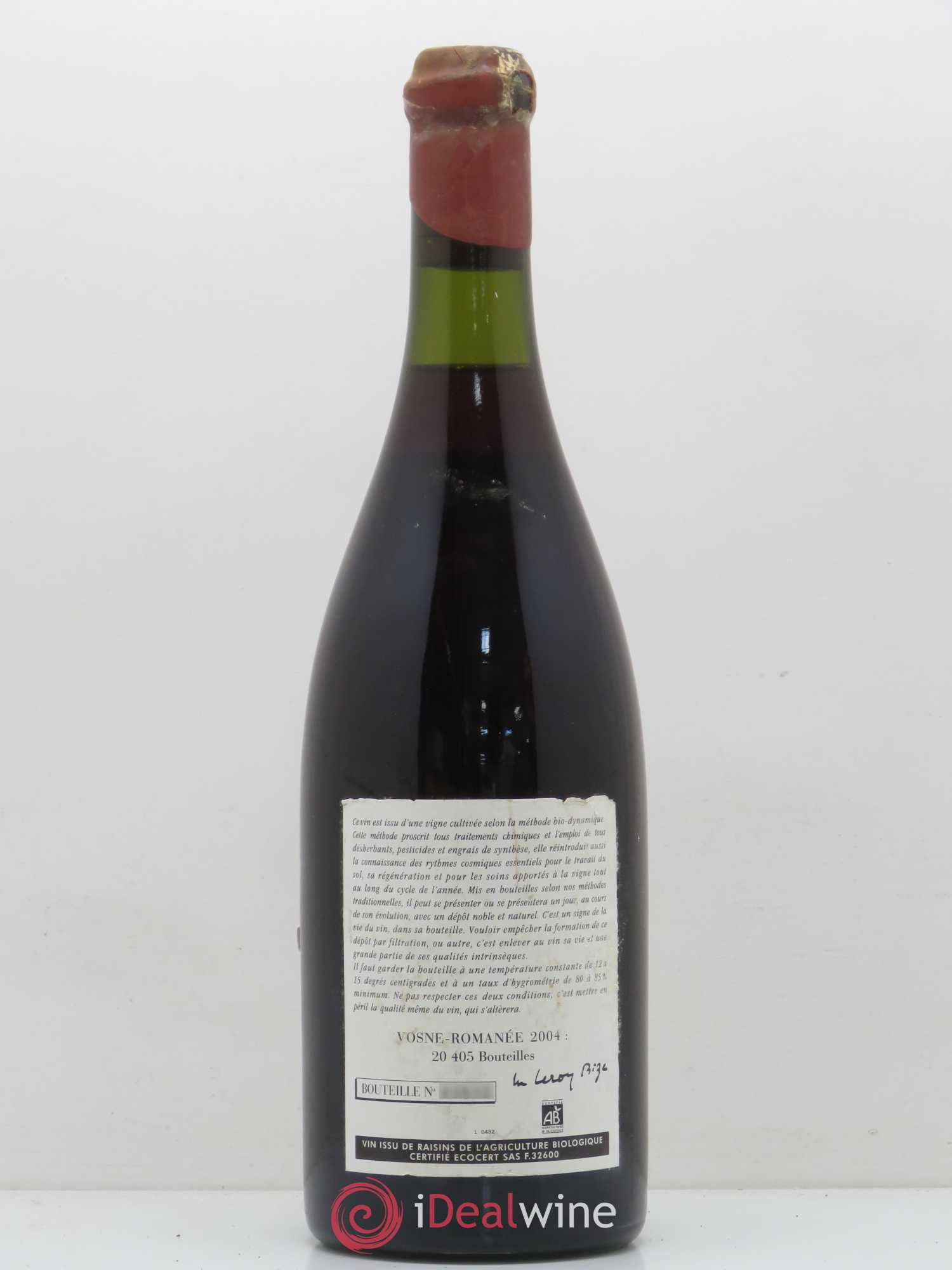 Vosne-Romanée 1er Cru 2004 - Lot de 1 bouteille - 1