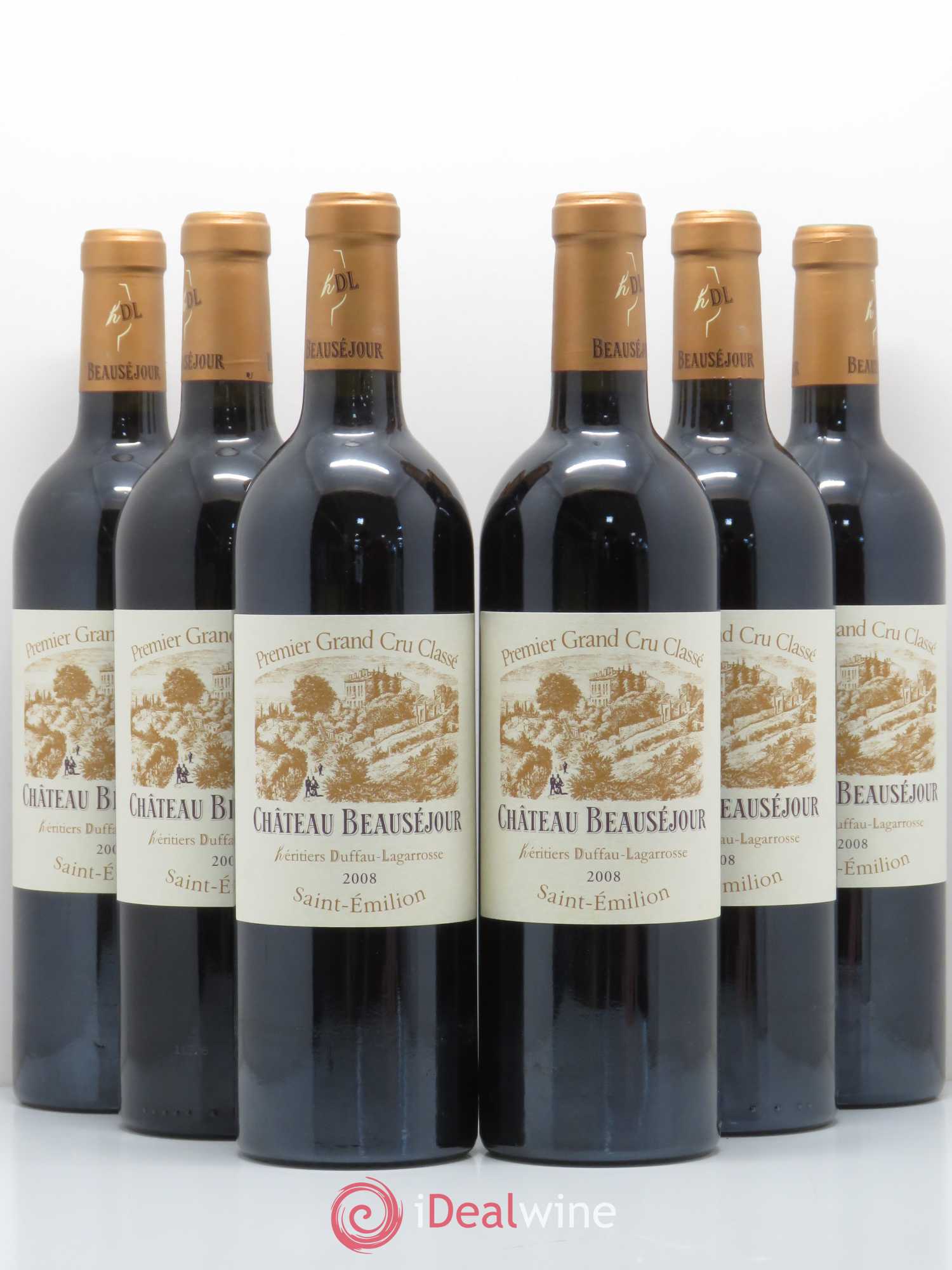 Château Beauséjour (Duffau-Lagarrosse) 1er Grand Cru Classé B 2008 - Lot de 6 bouteilles - 0